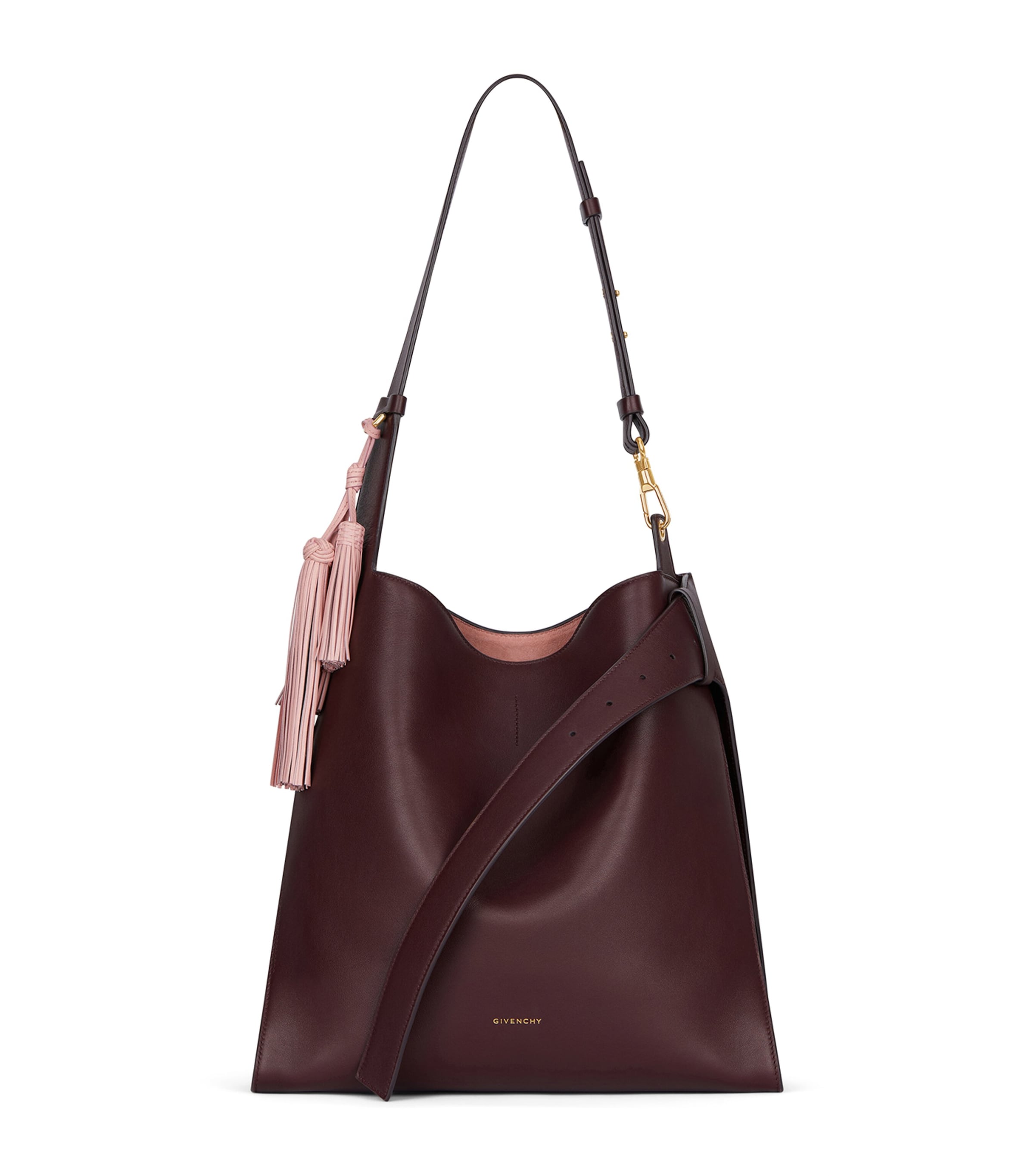 Medium Leather Day Hobo Bag BURGUNDY Image 1