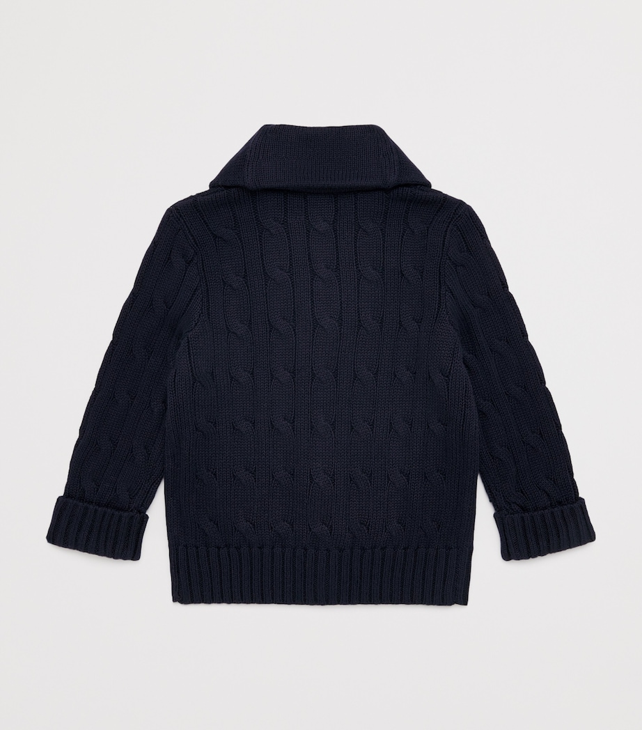 Cotton Cable-Knit Cardigan (3-36 Months) NAVY Image 2