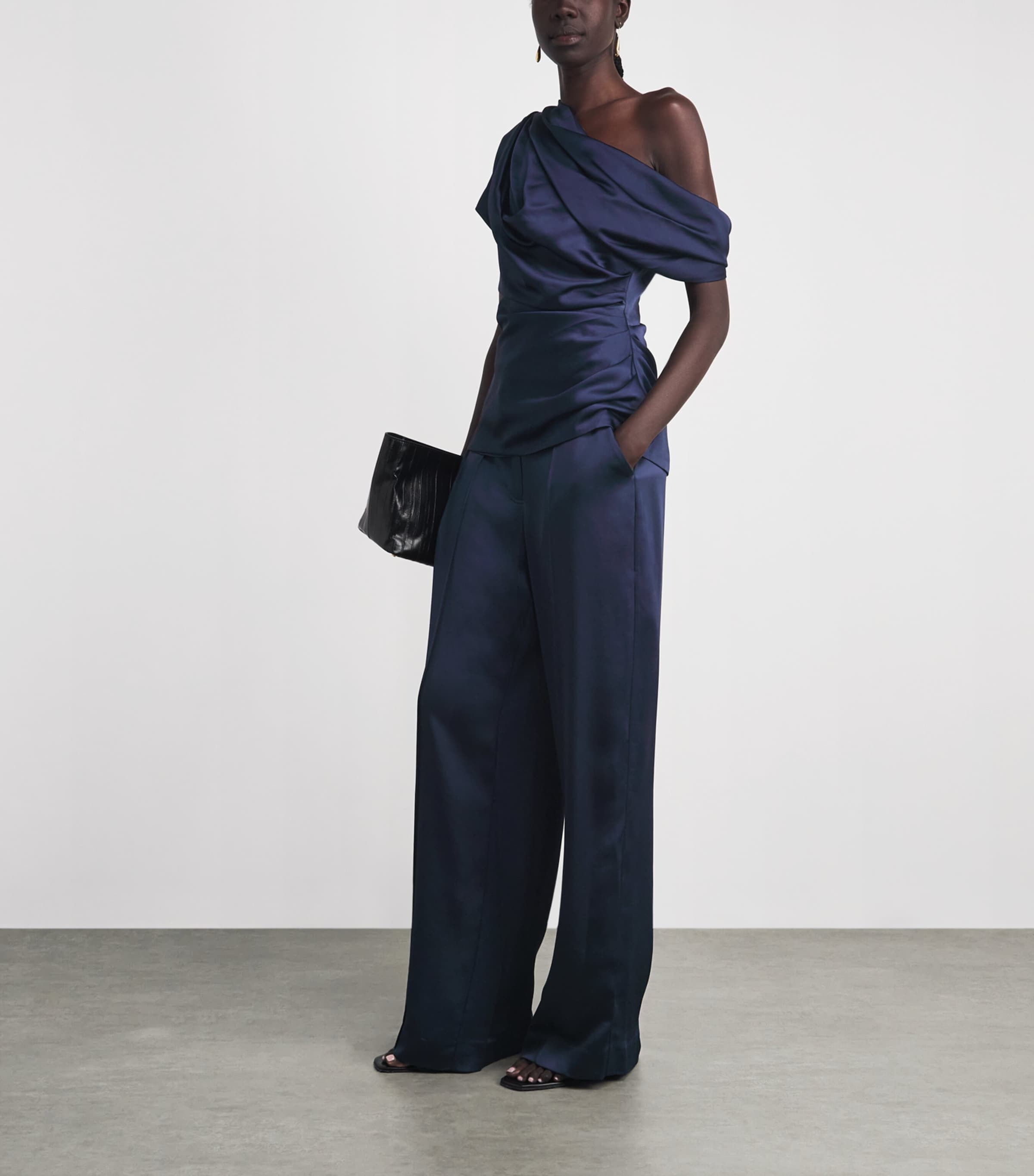 Simkhai Womens Satin Kyra Trousers Midnight Image 2