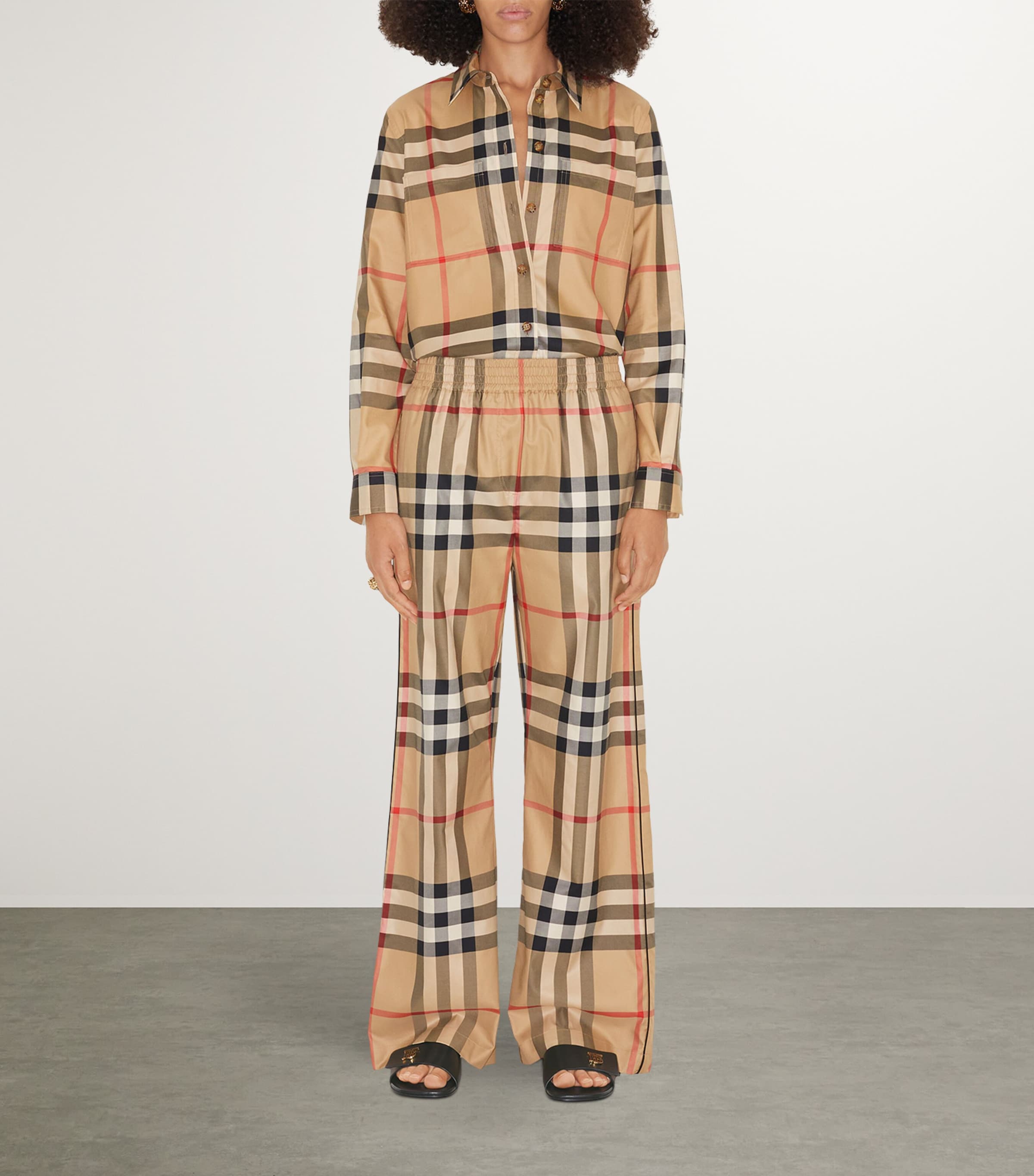 Cotton Check Trousers ARCHIVE BEIGE IP CHK Image 2