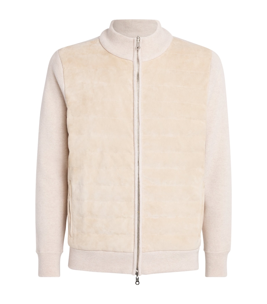 Suede-Trim Cashmere Davos Jacket ECR ECRU Image 1