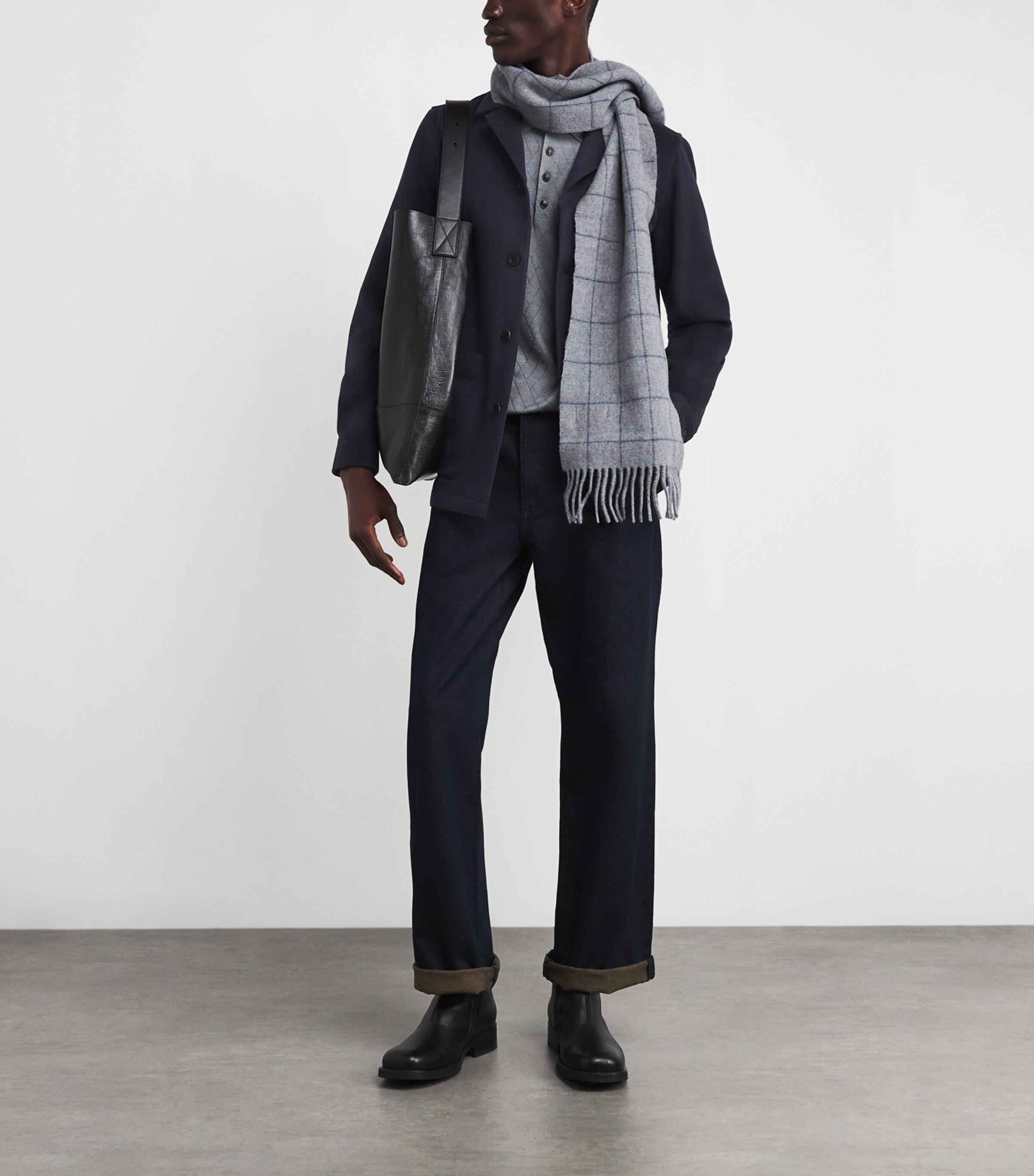 Cashmere Single-Breasted Jacket NAVY Image 2