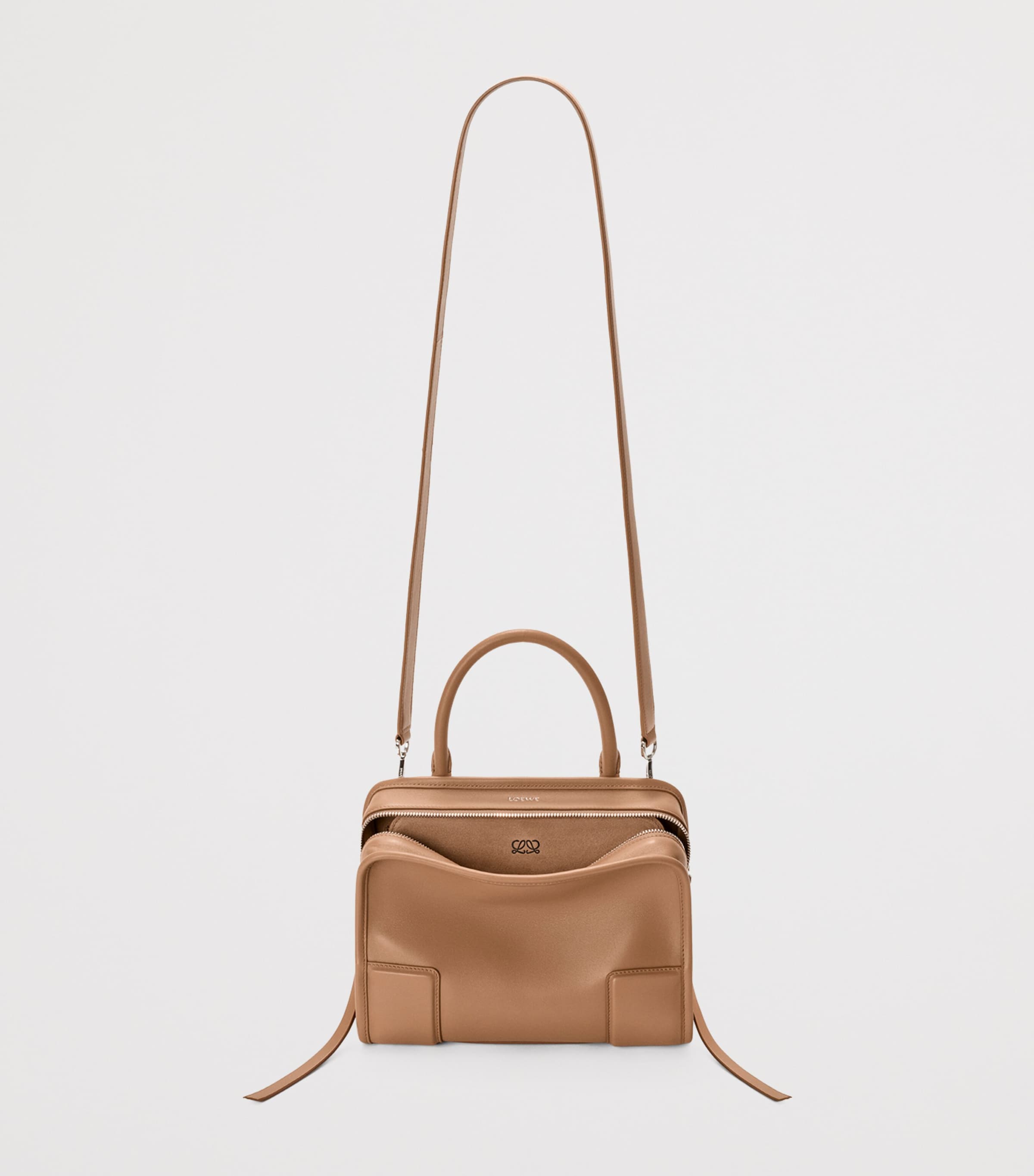 LOEWE Small Leather Amazona 180 Top-Handle Bag Mocha Image 9