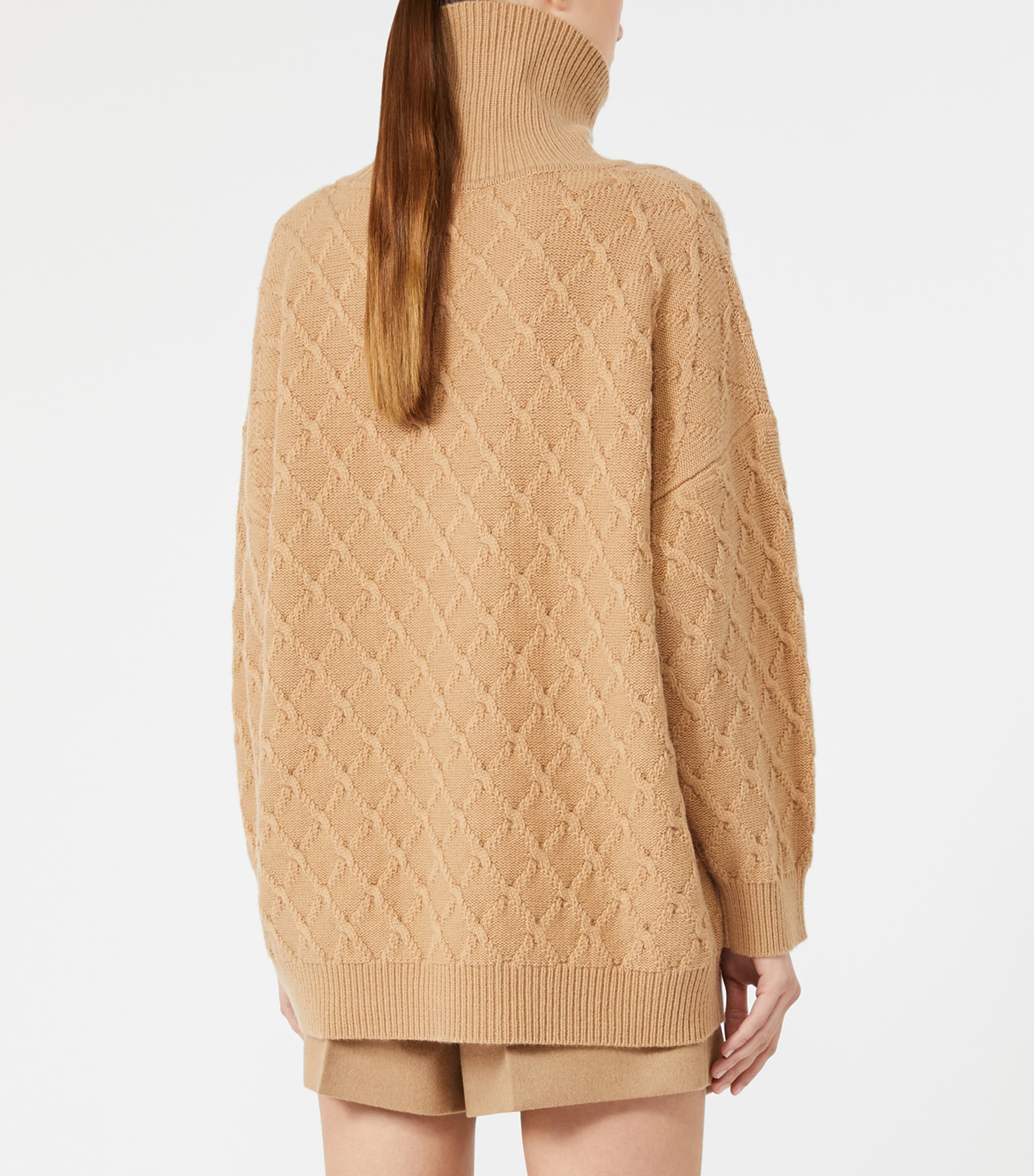 Max Mara Womens Wool-Cashmere Sweater Camel Image 4