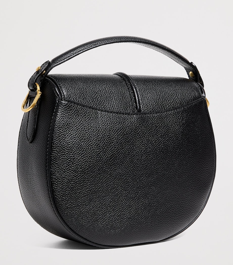 Small Leather Siena Saddle Bag BLACK F03 Image 3