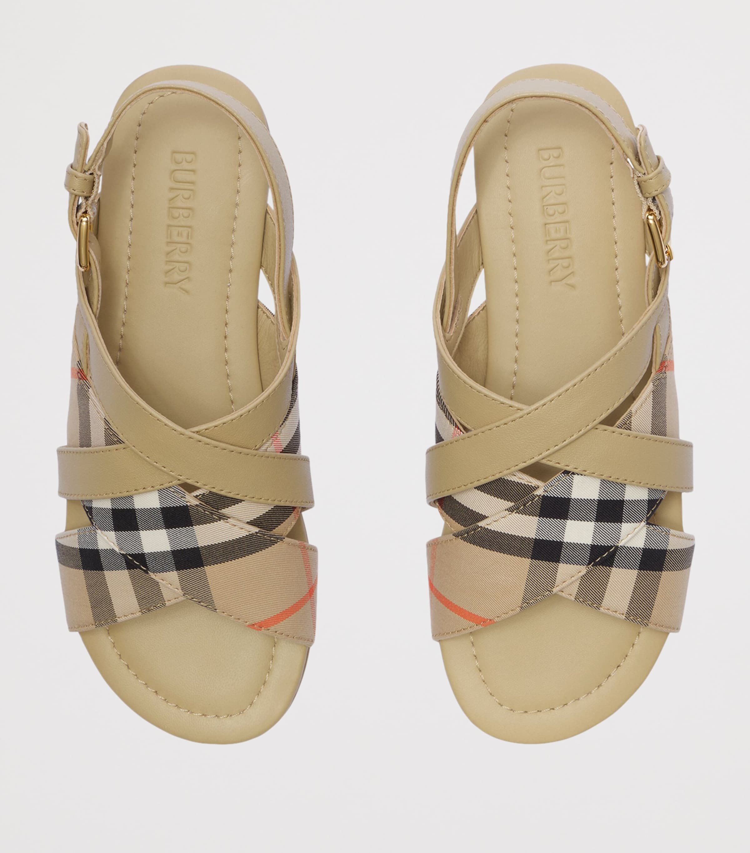 Burberry Kids Check Slingback Sandals Sand Ip Check Image 4
