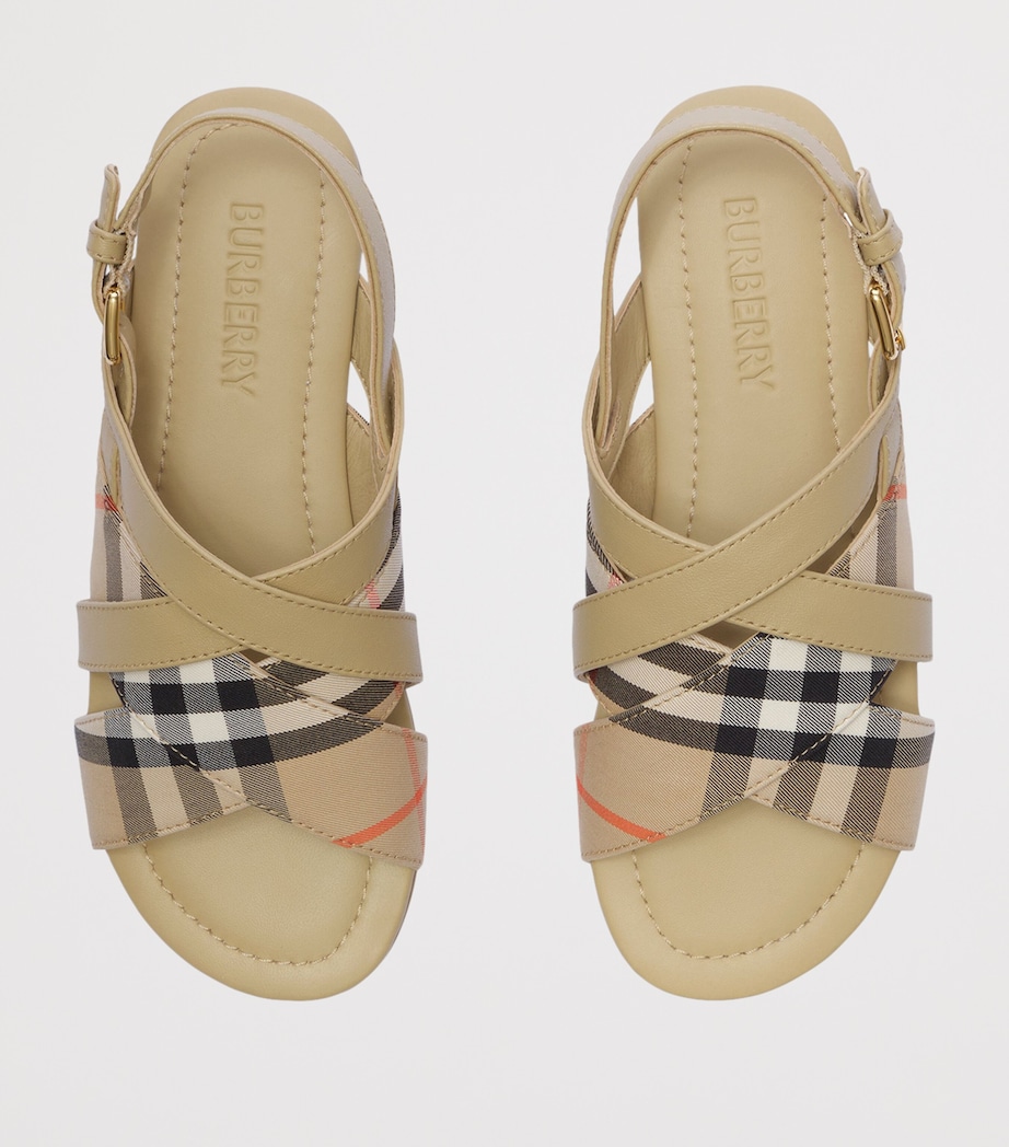 Burberry Kids Check Slingback Sandals Sand Ip Check Image 4