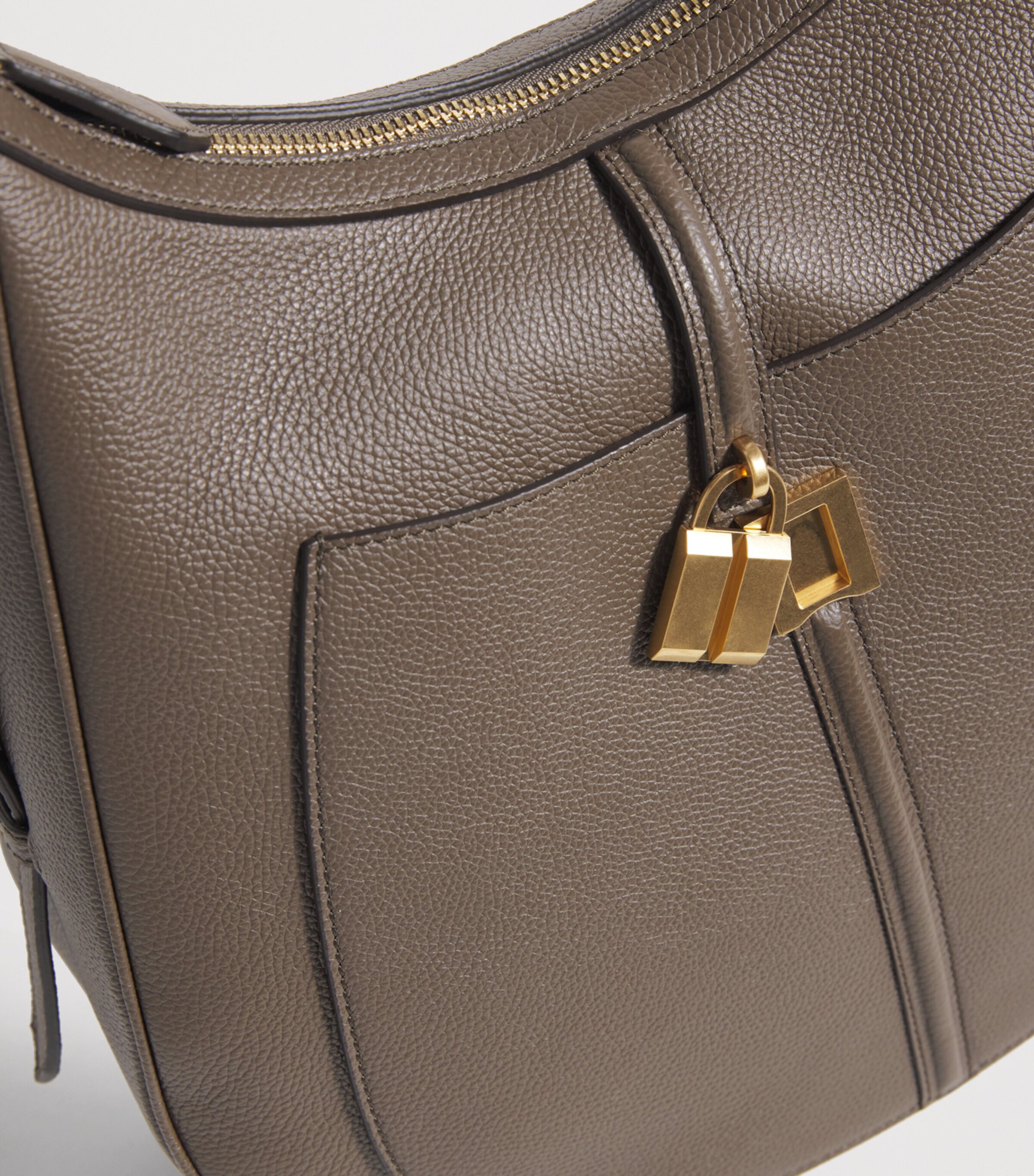 Small Leather Siena Shoulder Bag DEEP OLIVE Image 5