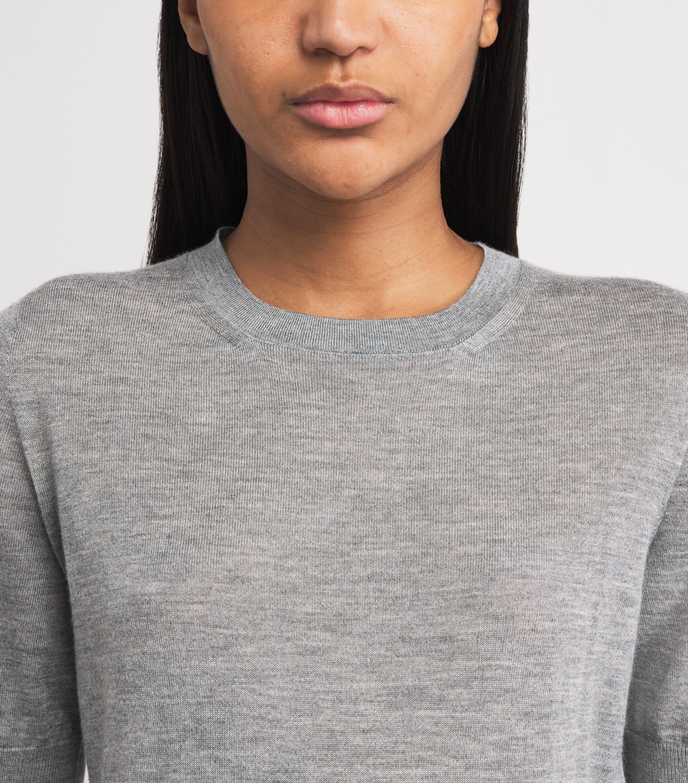 Johnstons Of Elgin Womens Cashmere Honor T-Shirt Cullen Grey Image 3