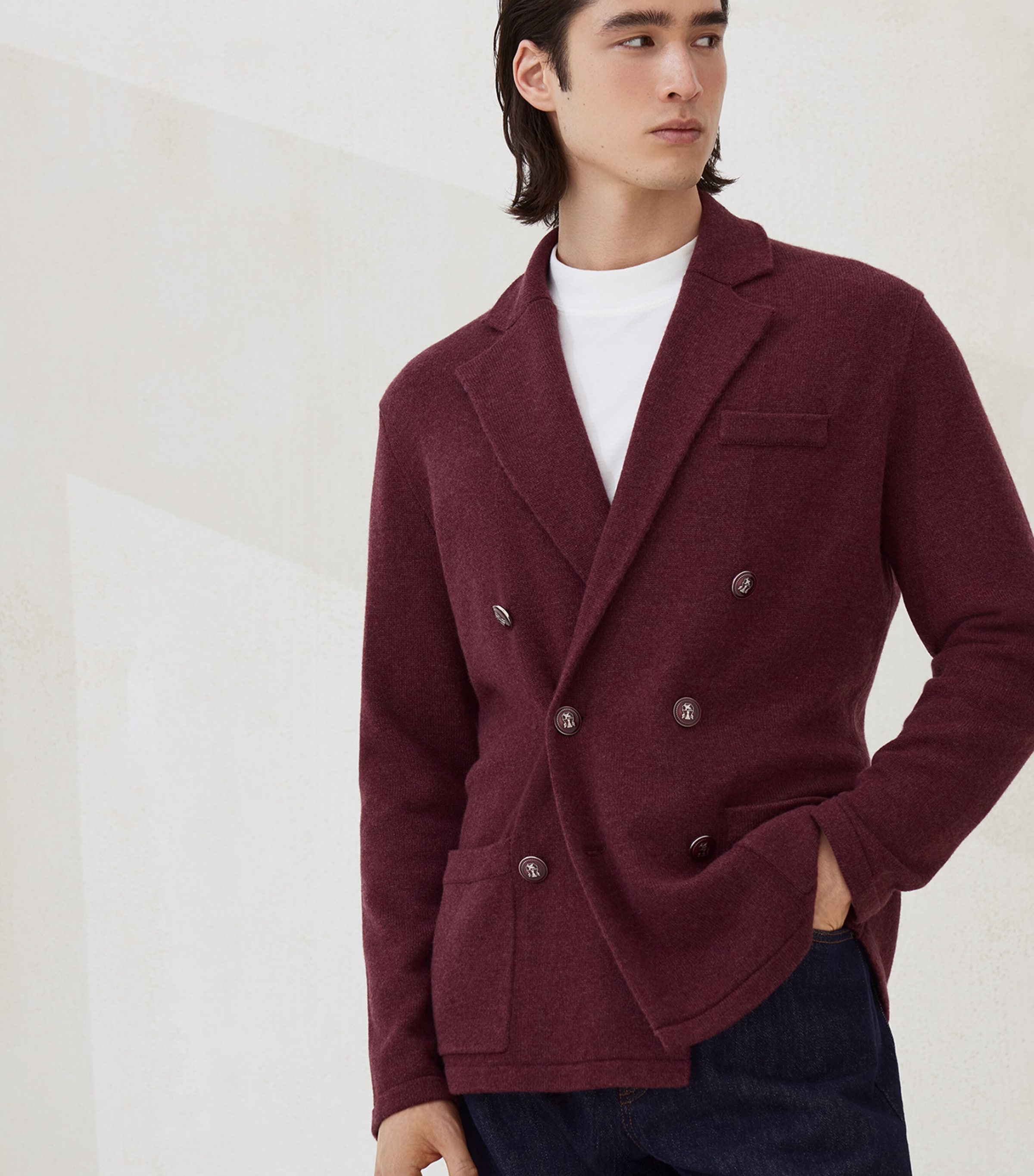 Cashmere One-And-A-Half-Breasted Cardigan C3985 Image 2