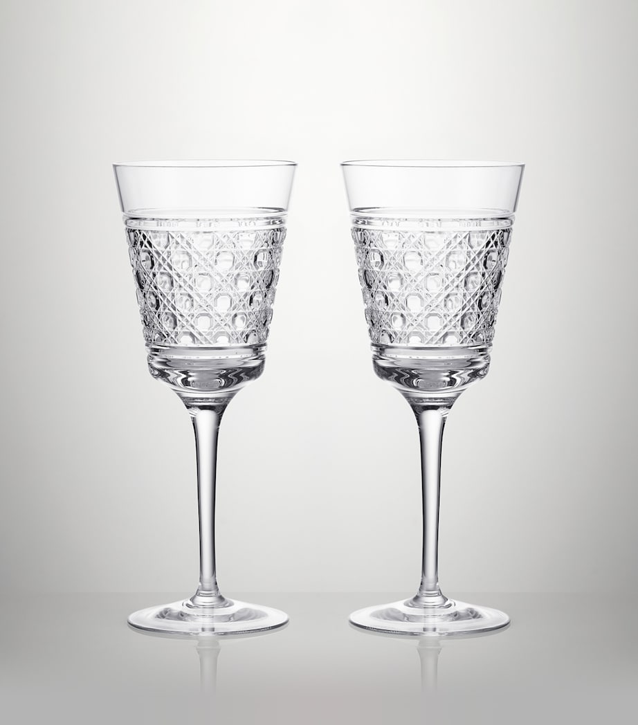 Set of 2 Crystal White Wine Goblets (318ml) CLEAR Image 3