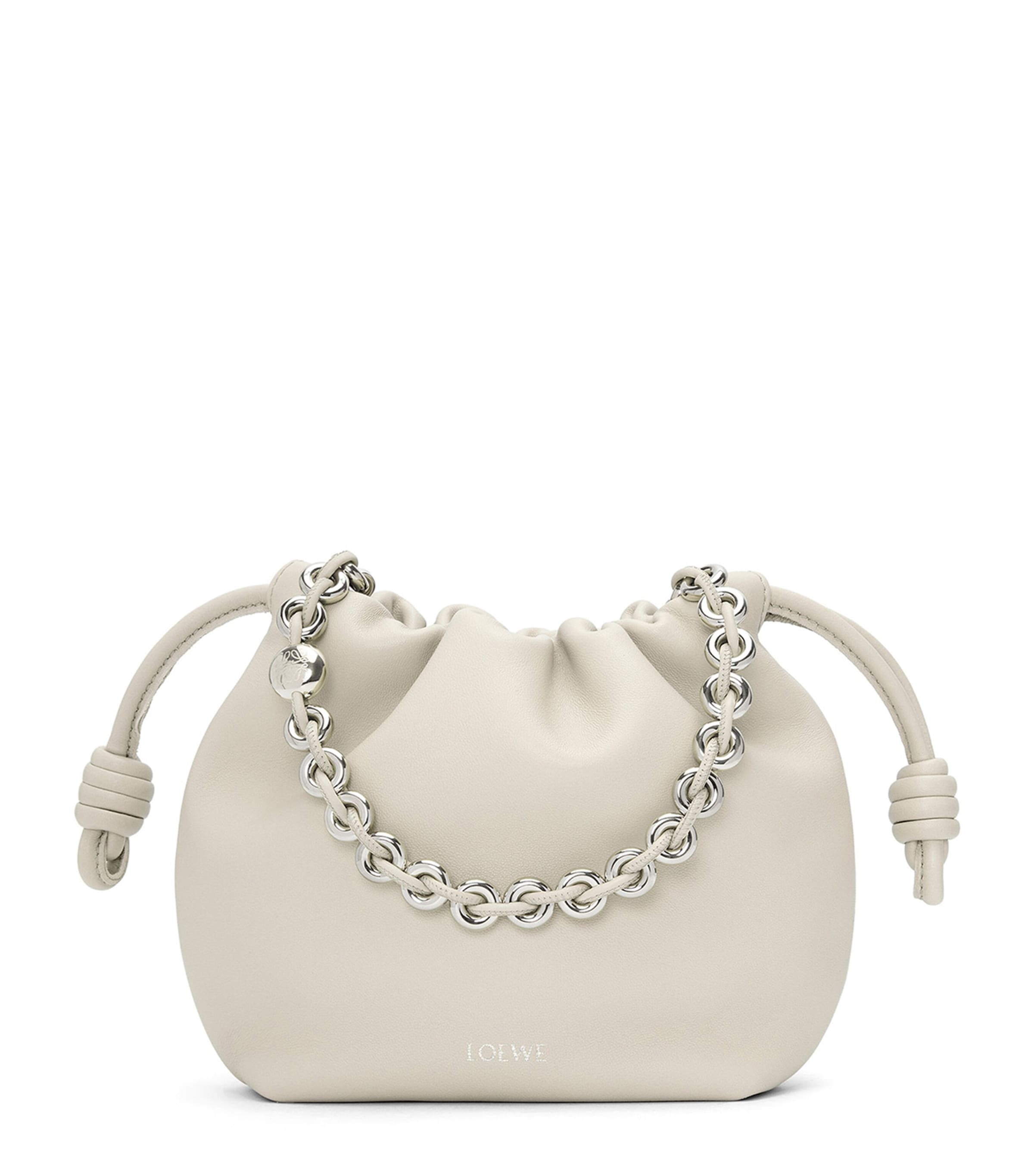 Loewe Mini Flamenco Shoulder Bag In White