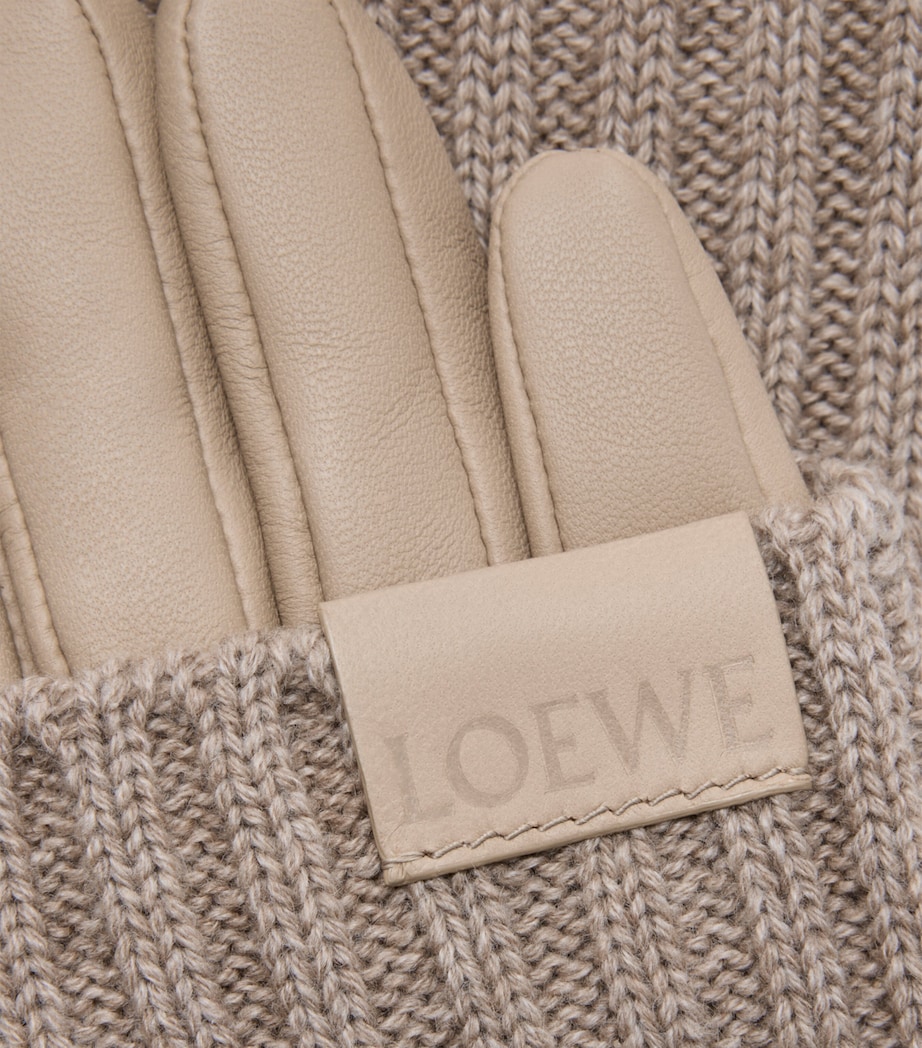 LOEWE Cashmere-Leather Gloves Sand Image 3