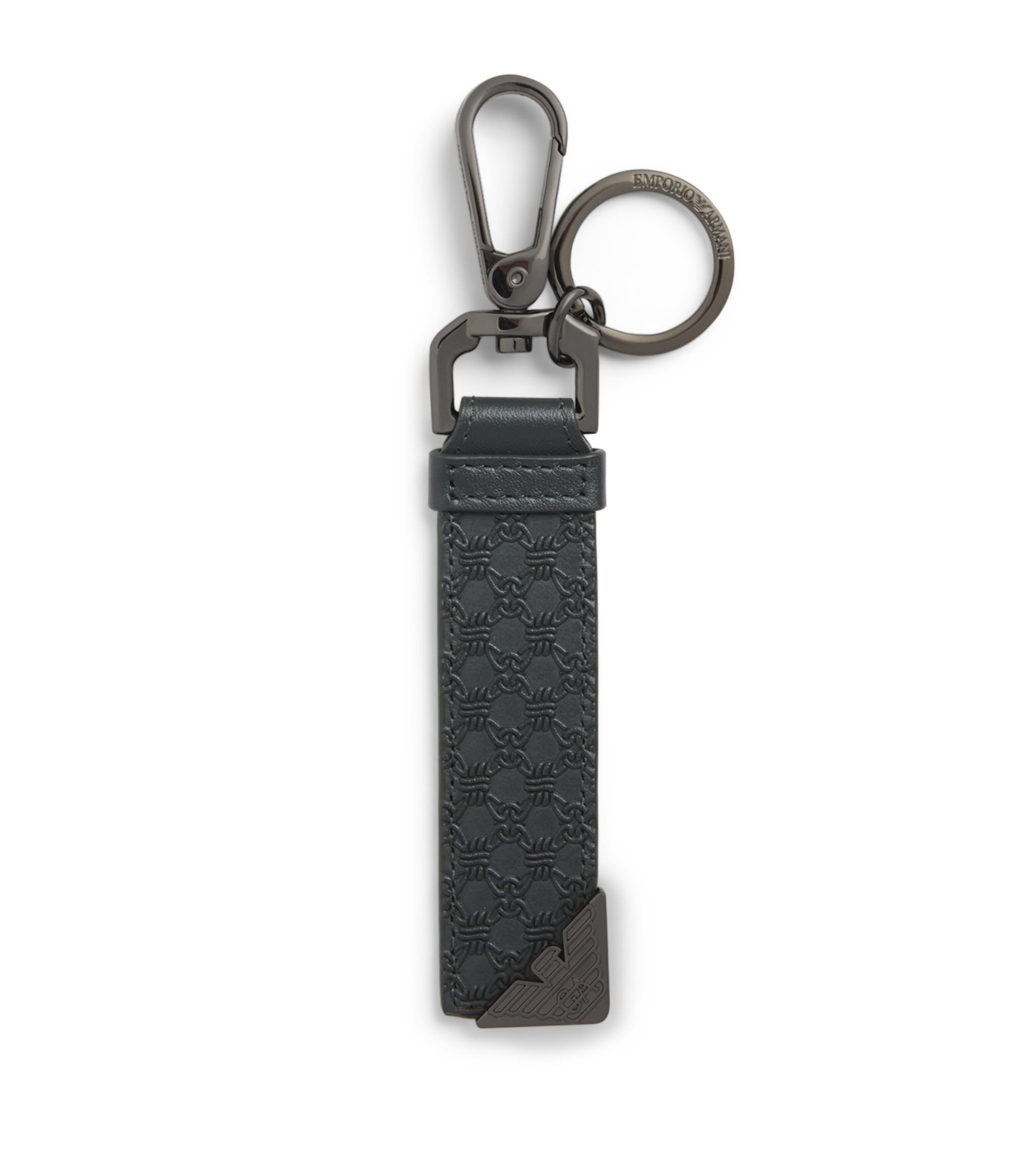 EMPORIO ARMANI LEATHER KEYRING 