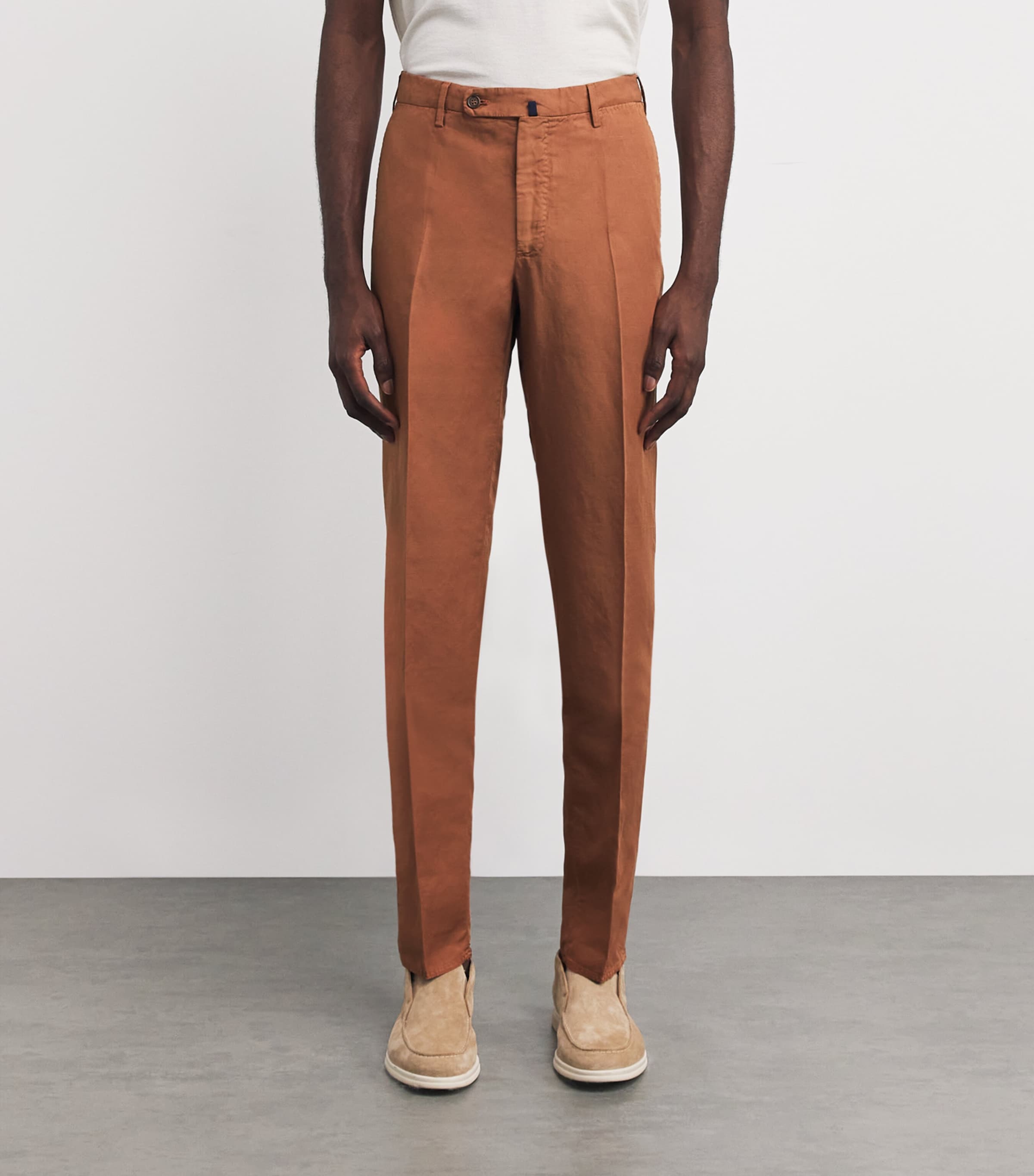 slowear Mens Chinolino Garment-Dye Chinos Bruciato Medio Image 3