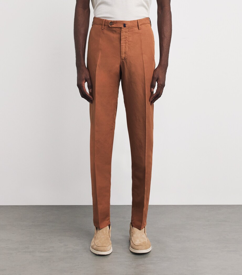 slowear Mens Chinolino Garment-Dye Chinos Bruciato Medio Image 3