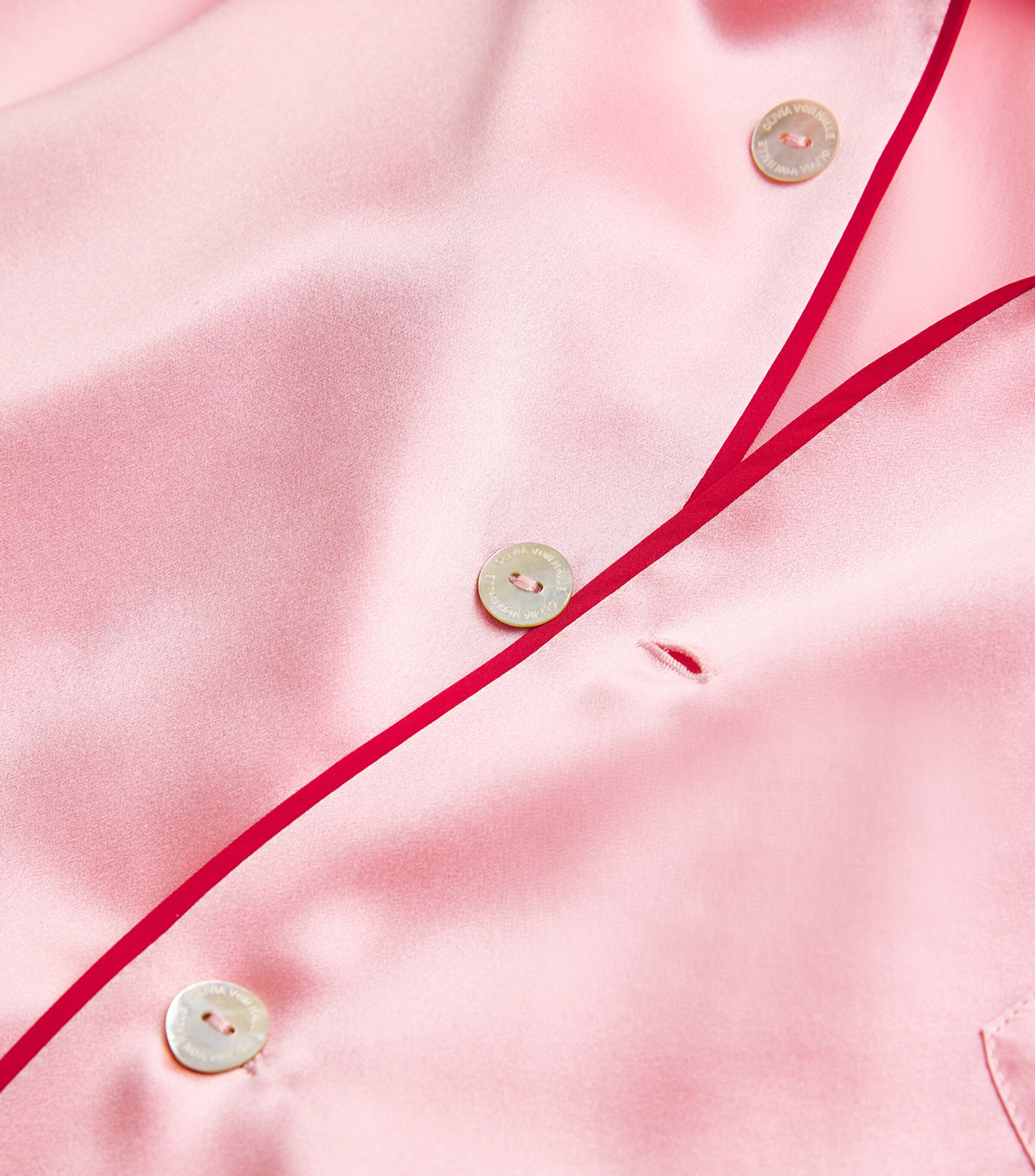 Olivia von Halle Womens Silk Yves Pyjama Set Blush Image 5