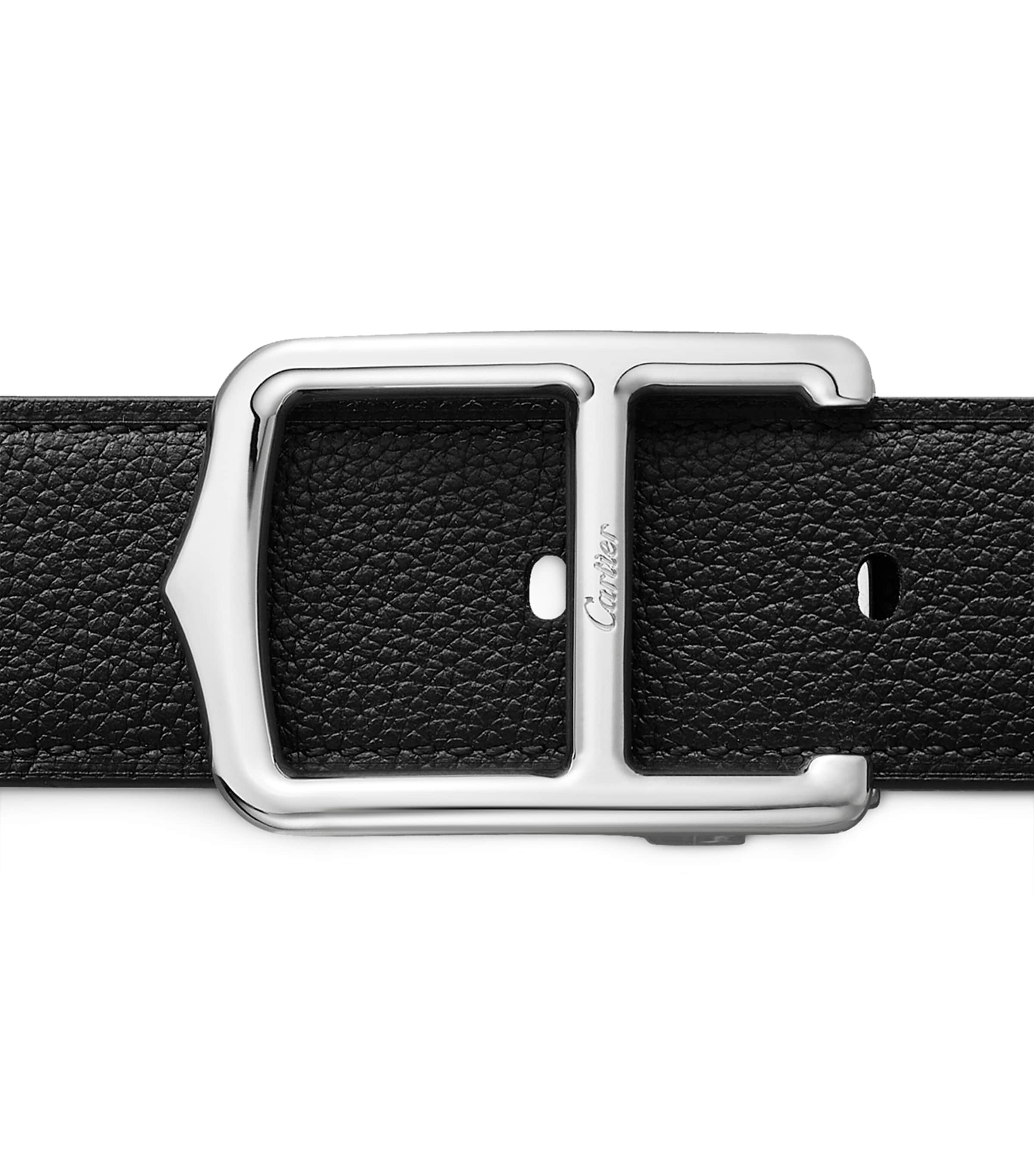 Leather Reversible C Belt BLACK Image 2