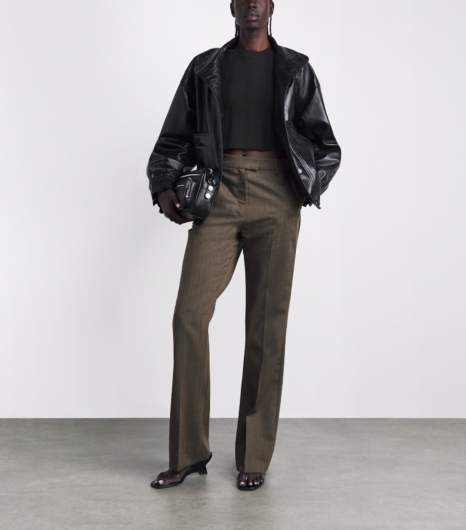 Sandro Paris Knitted Crop Top Black Image 2