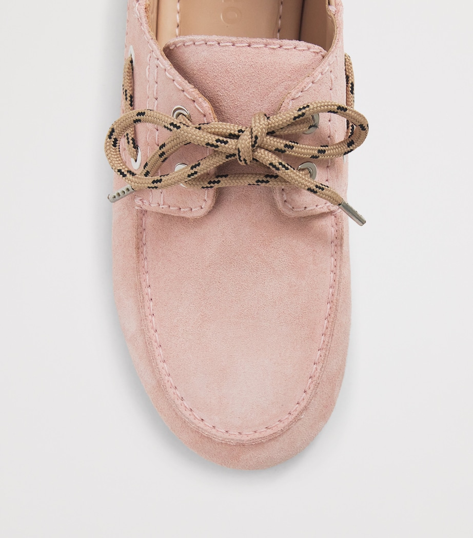 Sandro Paris Suede Boat Shoes Pink Image 6