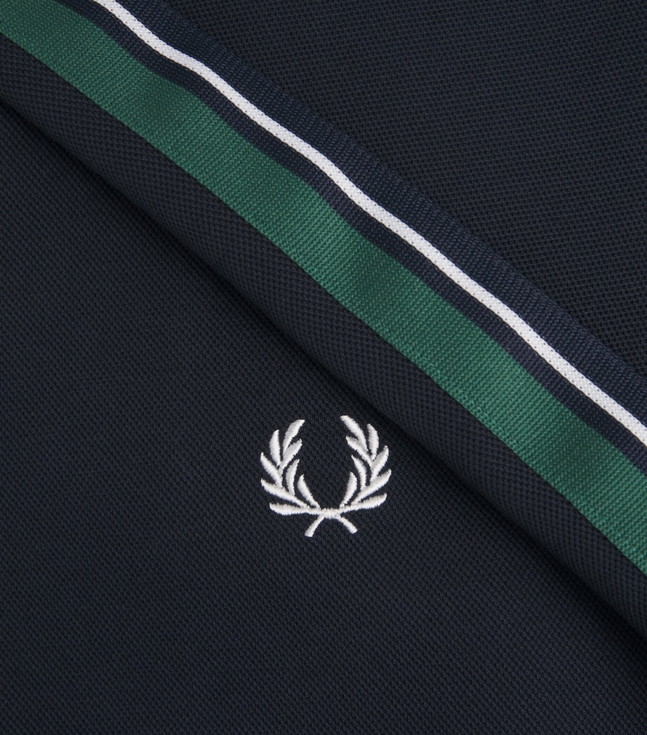 Fred Perry Mens Stripe Tape Track Jacket Navy Image 6