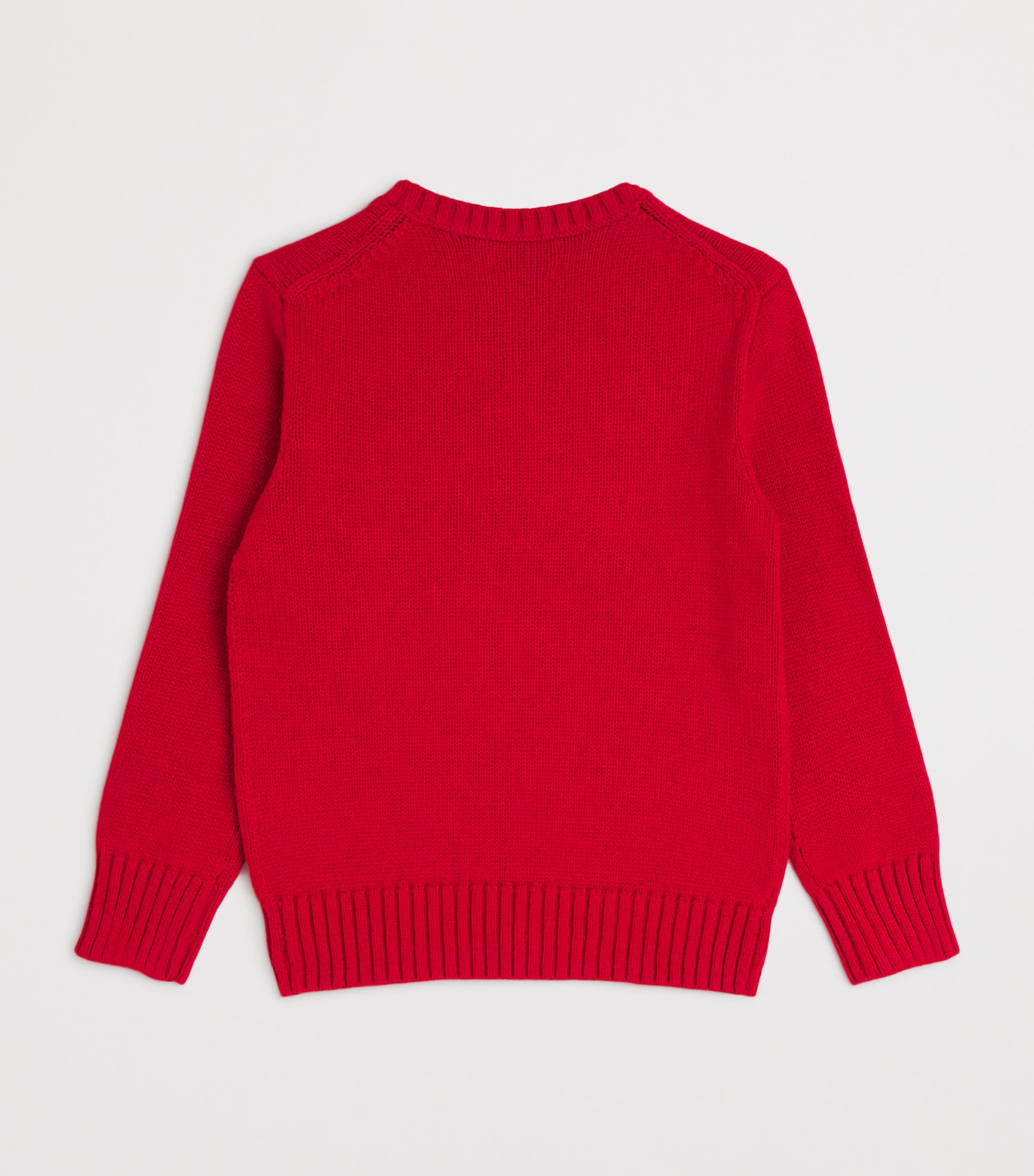 Cotton Polo Bear and Horse Sweater (6-14 Years) RED Image 2