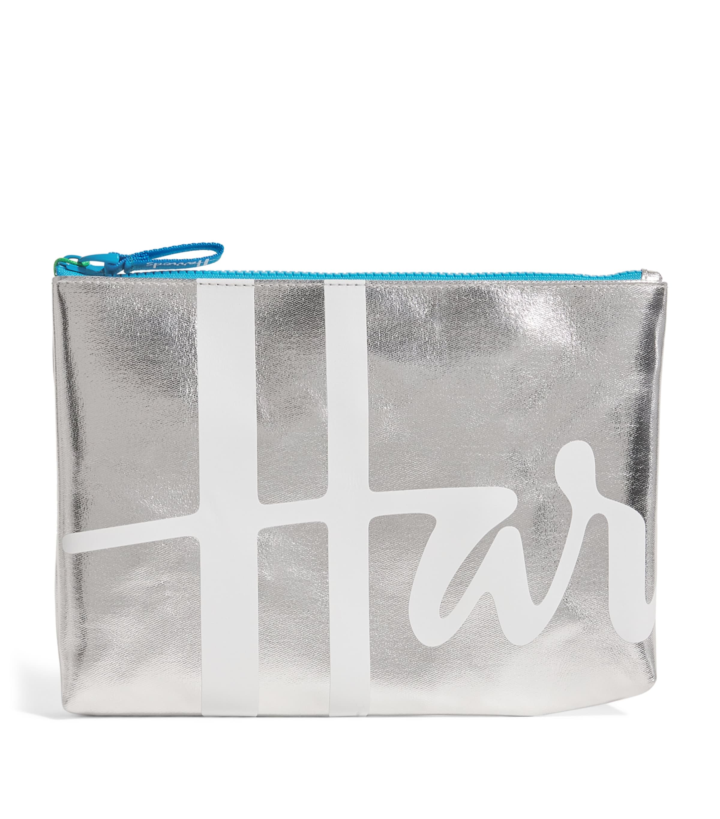Harrods Medium Metallic Logo Pouch | Designers | Harrods | Women Accessories | Women Bags