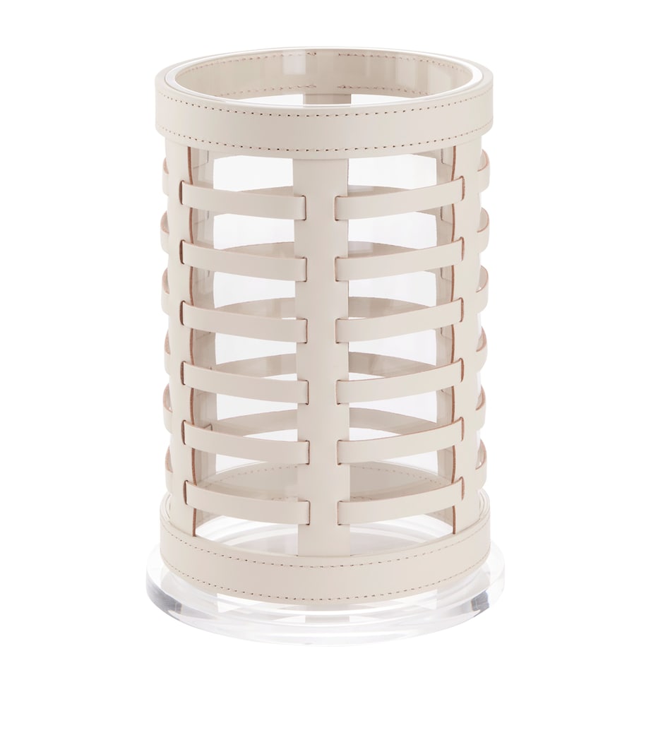 Riviere Small Woven Leather Barcelona Hurricane Lantern (32cm) Ivory Image 1