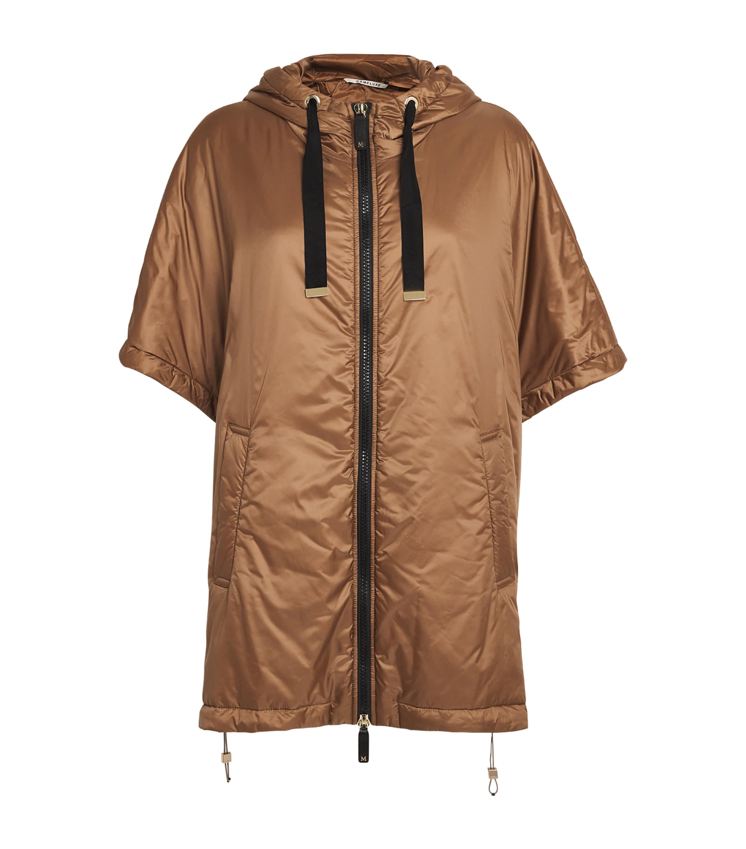 Max Mara Water-repellent Fabric Cape In Brown