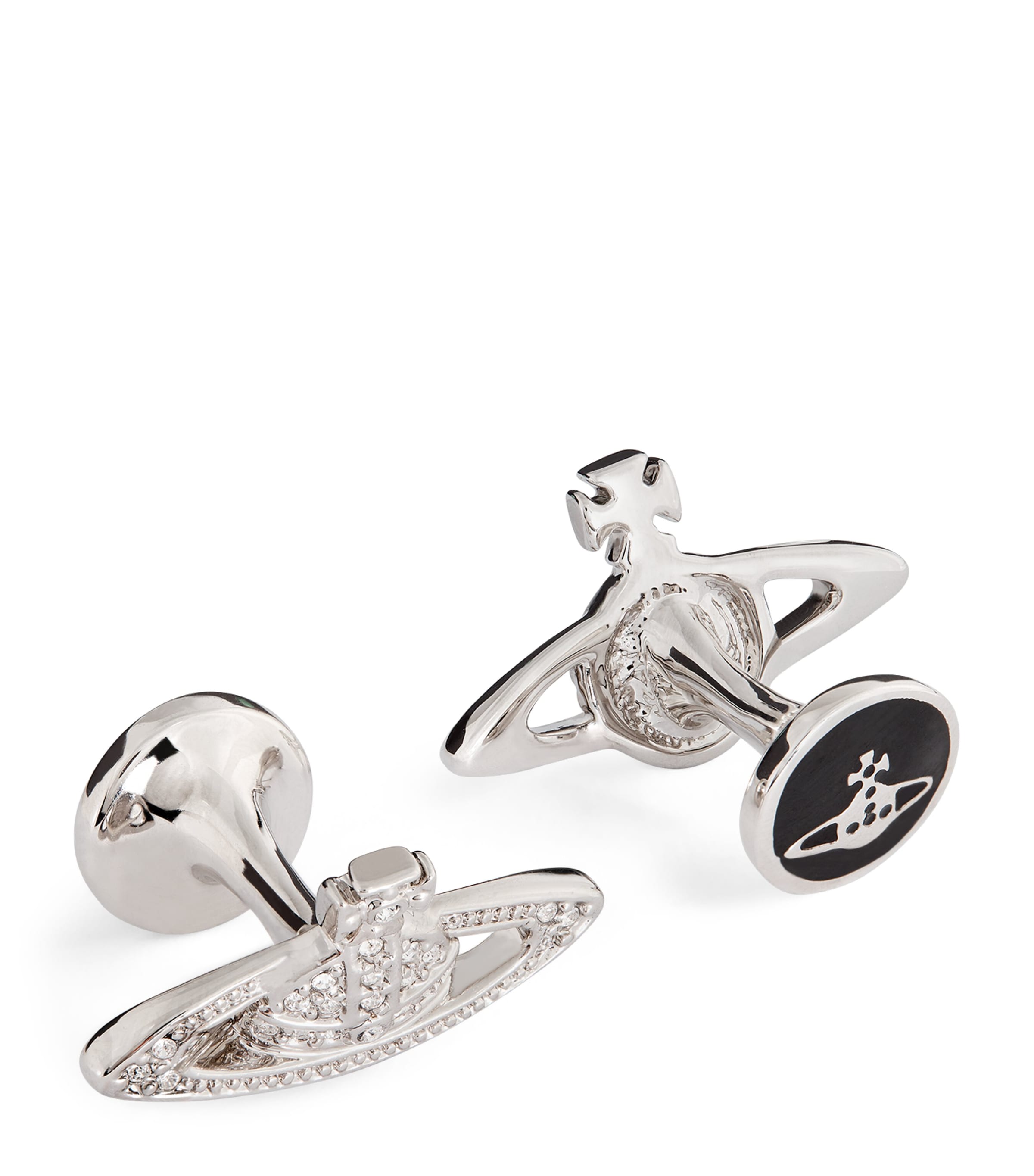 Vivienne Westwood Mini Bas Relief Orb Cufflinks In Silver