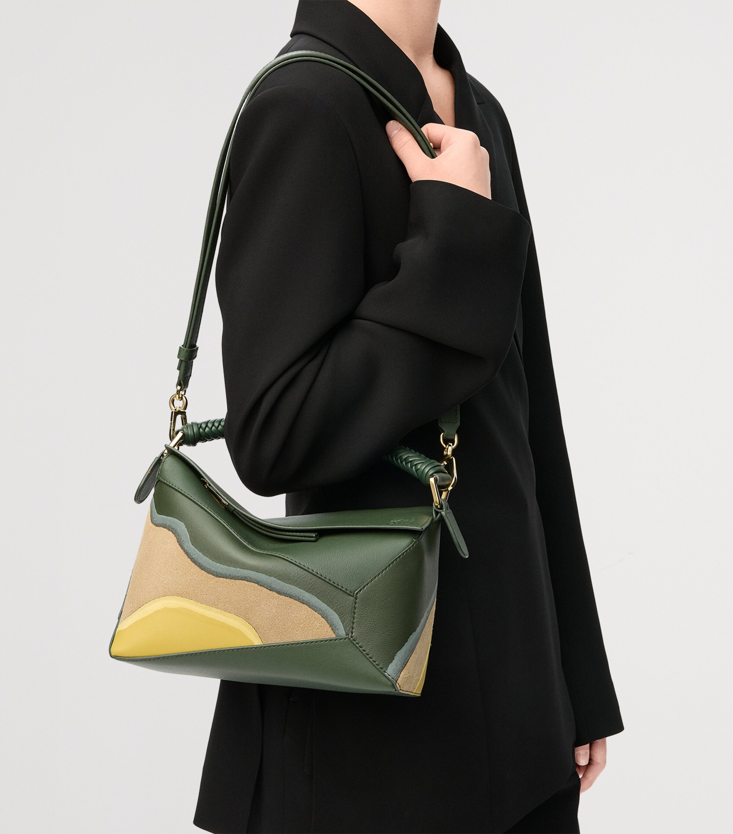 LOEWE Small Leather Puzzle Edge Landscape Top-Handle Bag