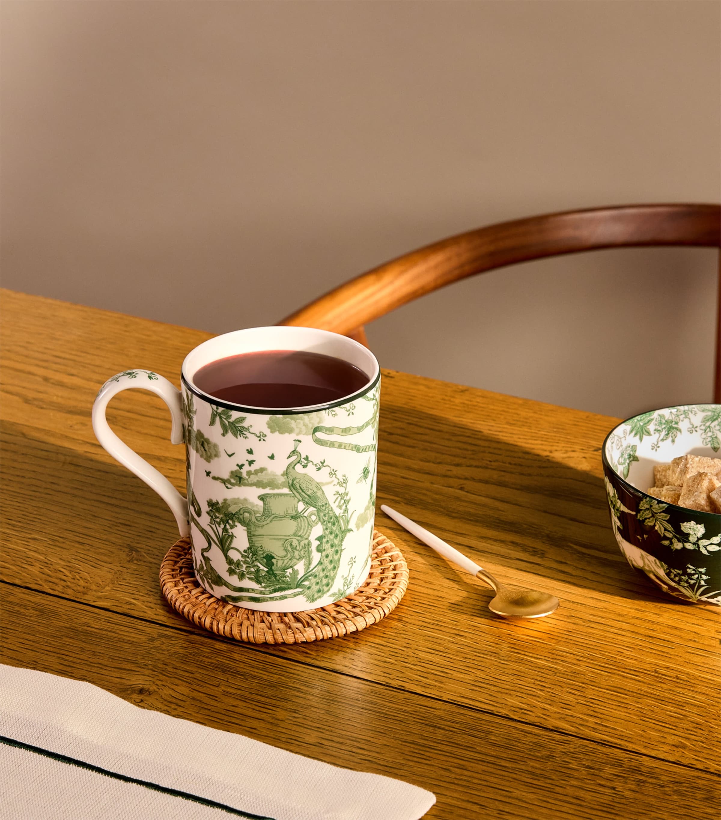 Bone China Toile Mug (300ml) GREEN Image 4