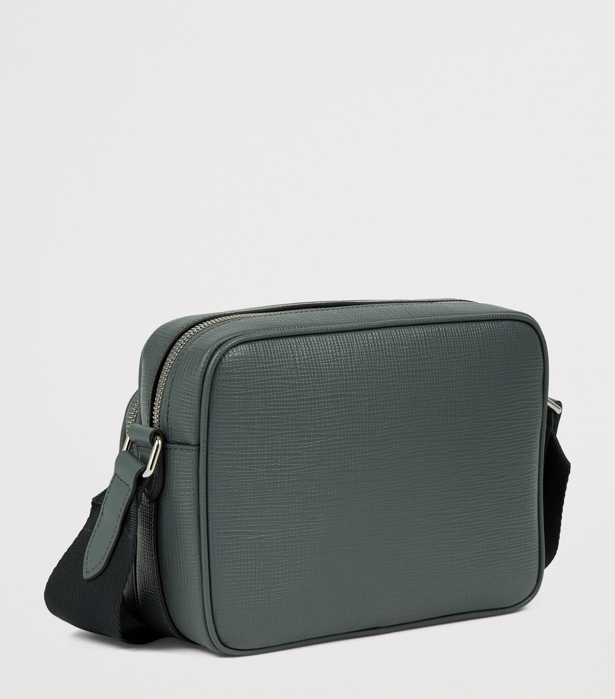 Smythson Leather Panama Cross-Body Bag Slate Green Image 2