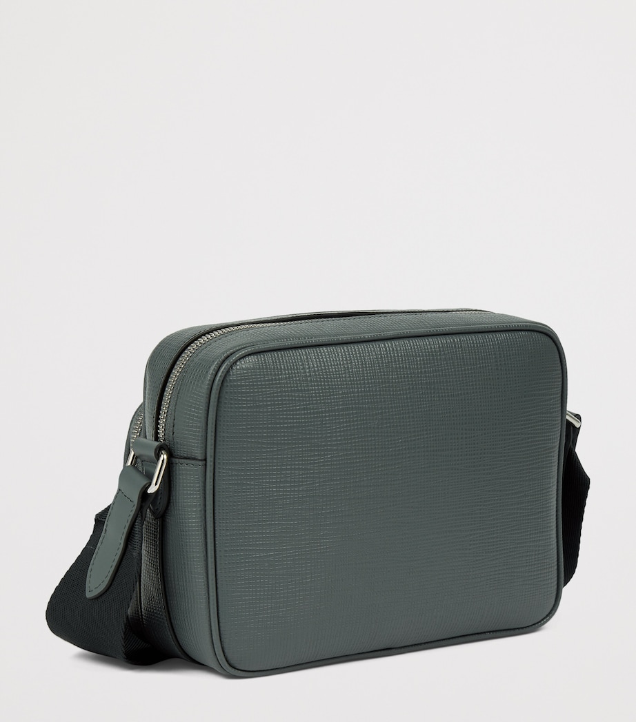 Smythson Leather Panama Cross-Body Bag Slate Green Image 2