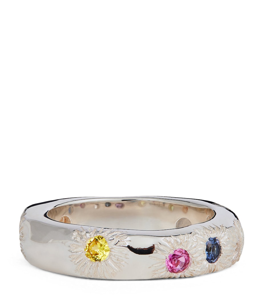 Bleue Burnham Sterling Silver and Sapphire Mycorrhizal Ring Silver Image 1