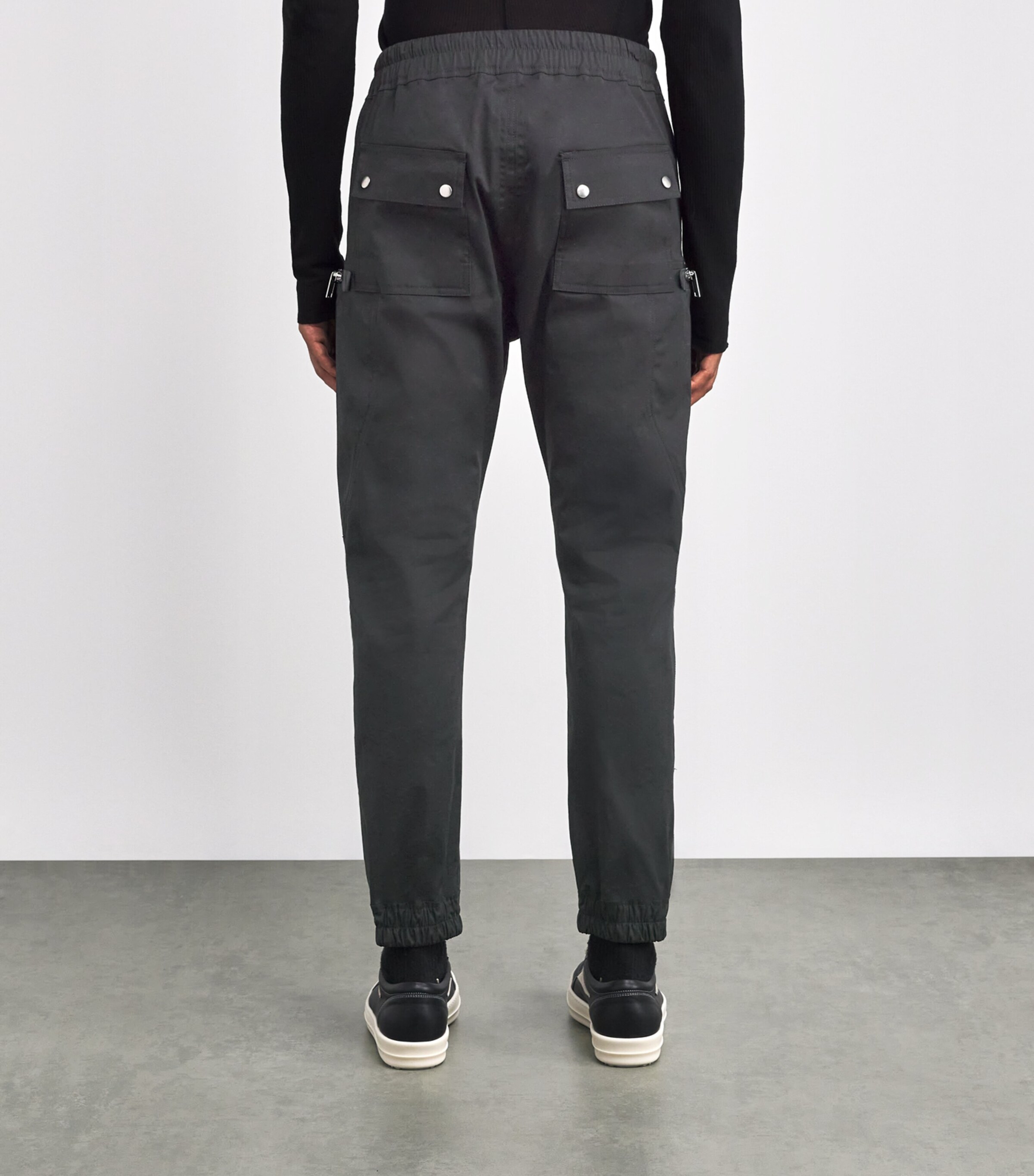 Rick Owens Mens Twill Bauhaus Cargo Trousers Black Image 4