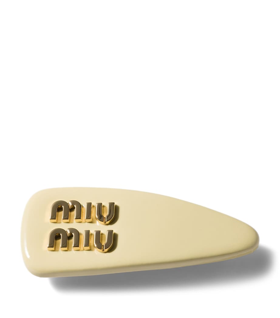 Miu Miu Patent Leather Logo Hair Clip Image 1