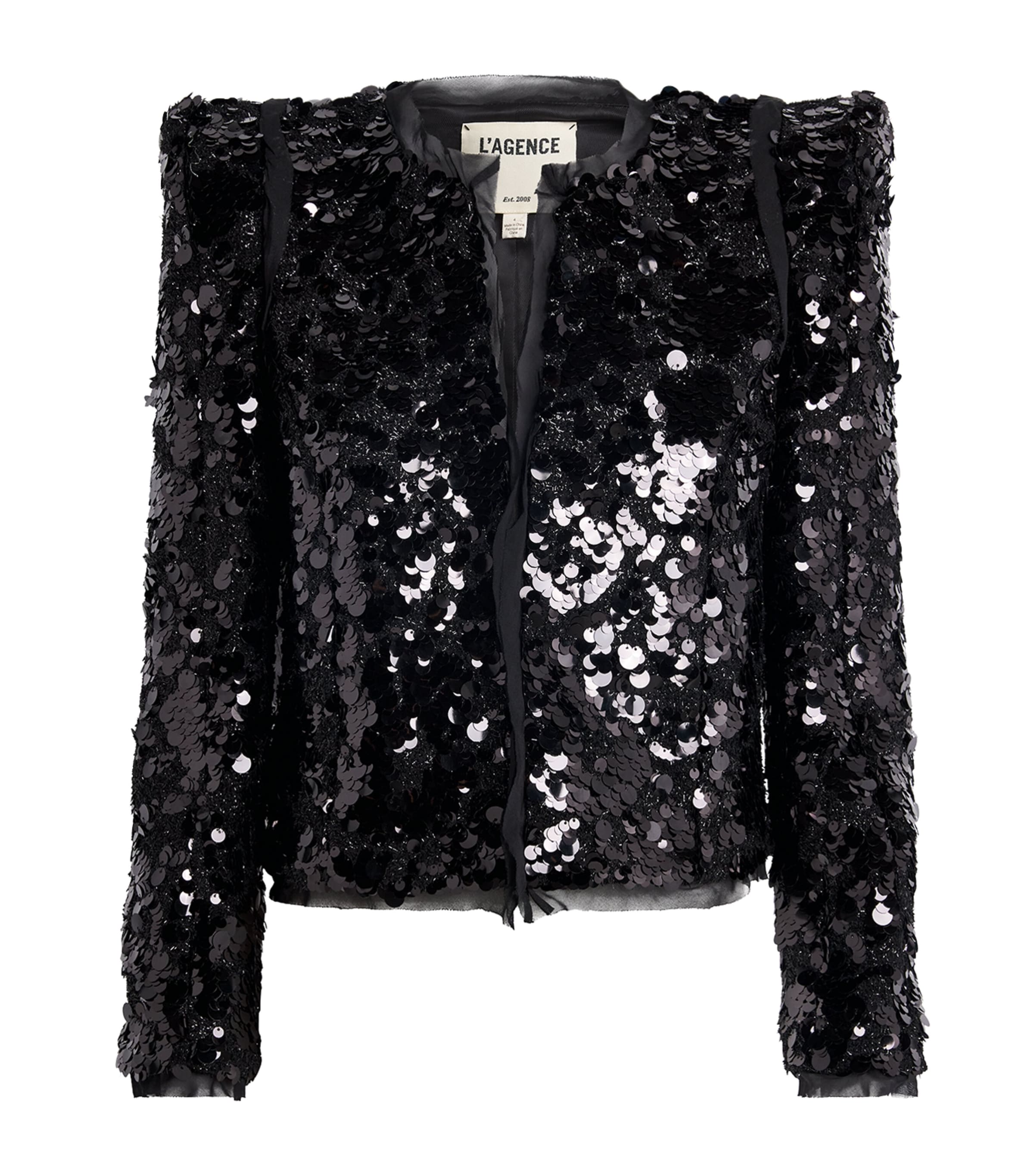 L'agence Sequinned Shai Jacket In Black