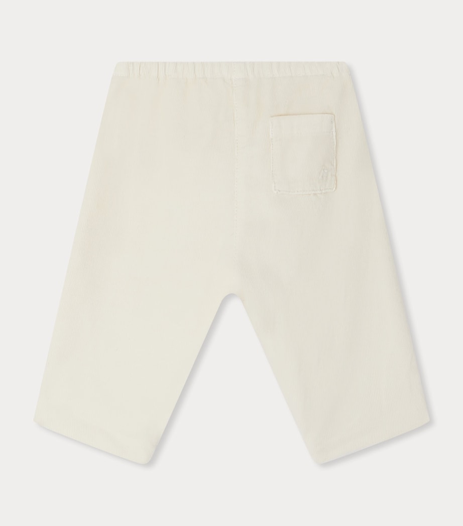Cotton-Velvet Dandy Trousers (1-36 Months) IVOIRE Image 2