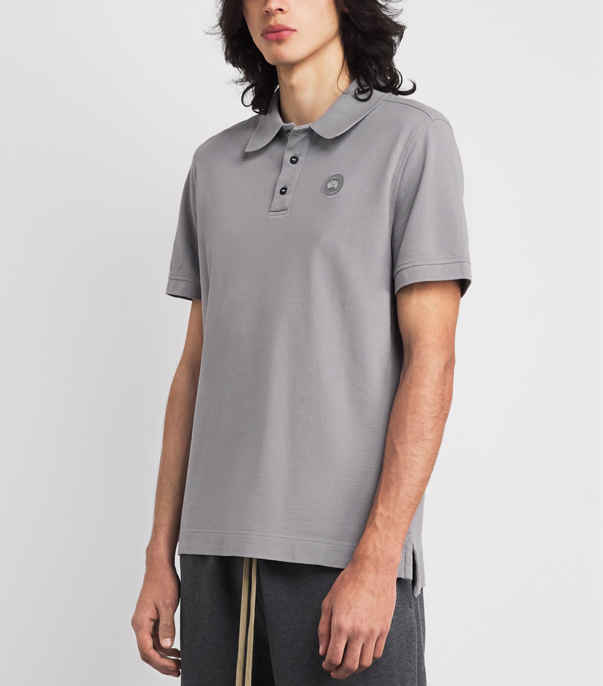Canada Goose Mens Logo Beckley Polo Shirt Stratus Grey Image 3