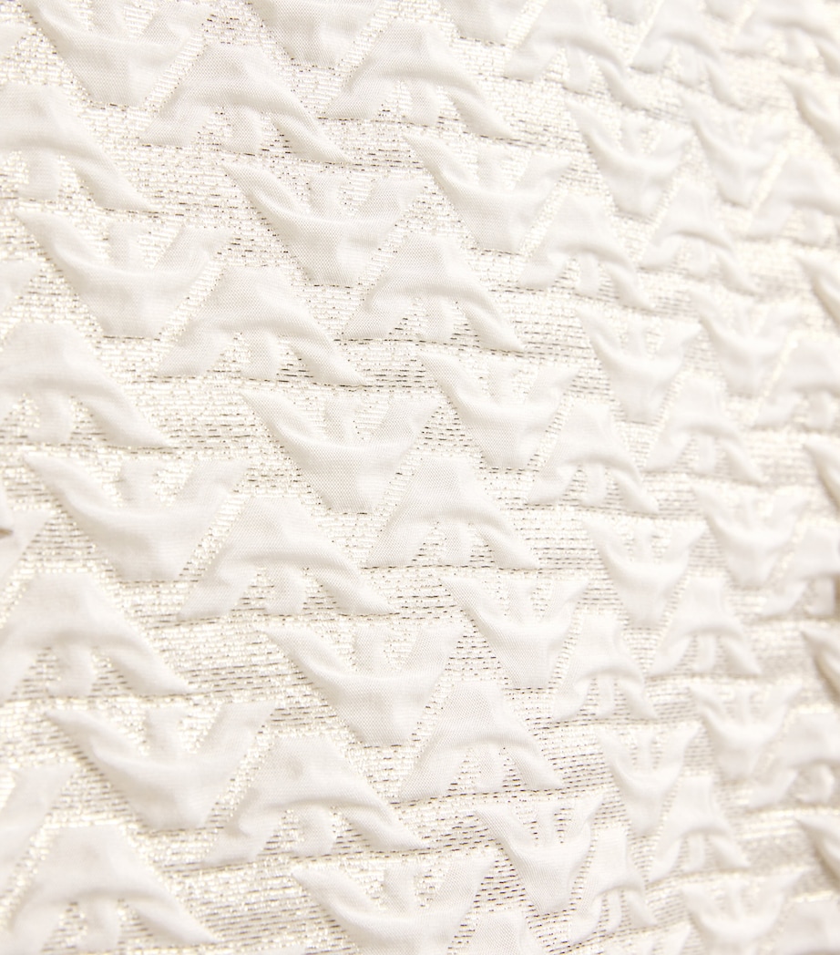 Cloque Logo Dress (4-14 Years) M0015WHITE/GOLD Image 3