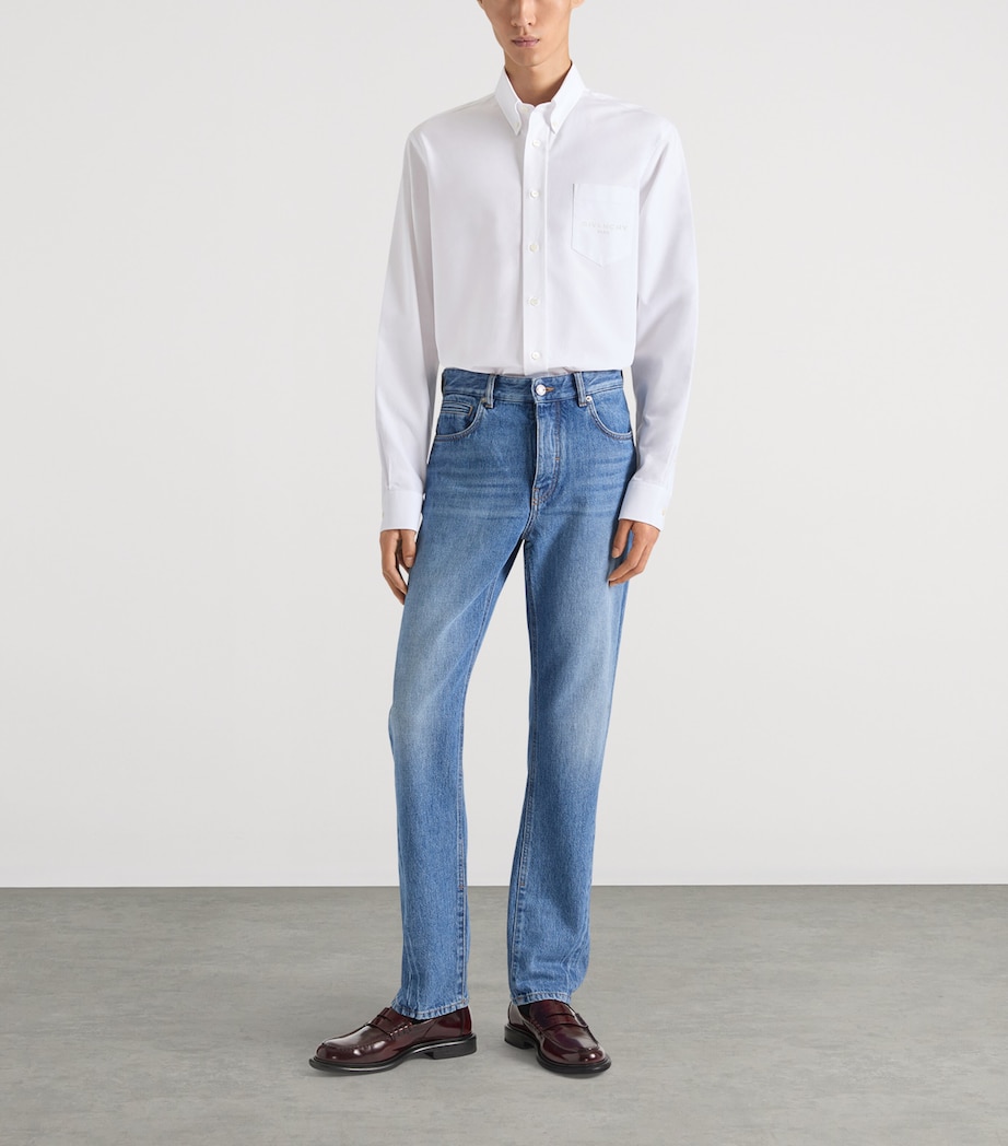 Givenchy Mens Cotton Logo Shirt White Image 2