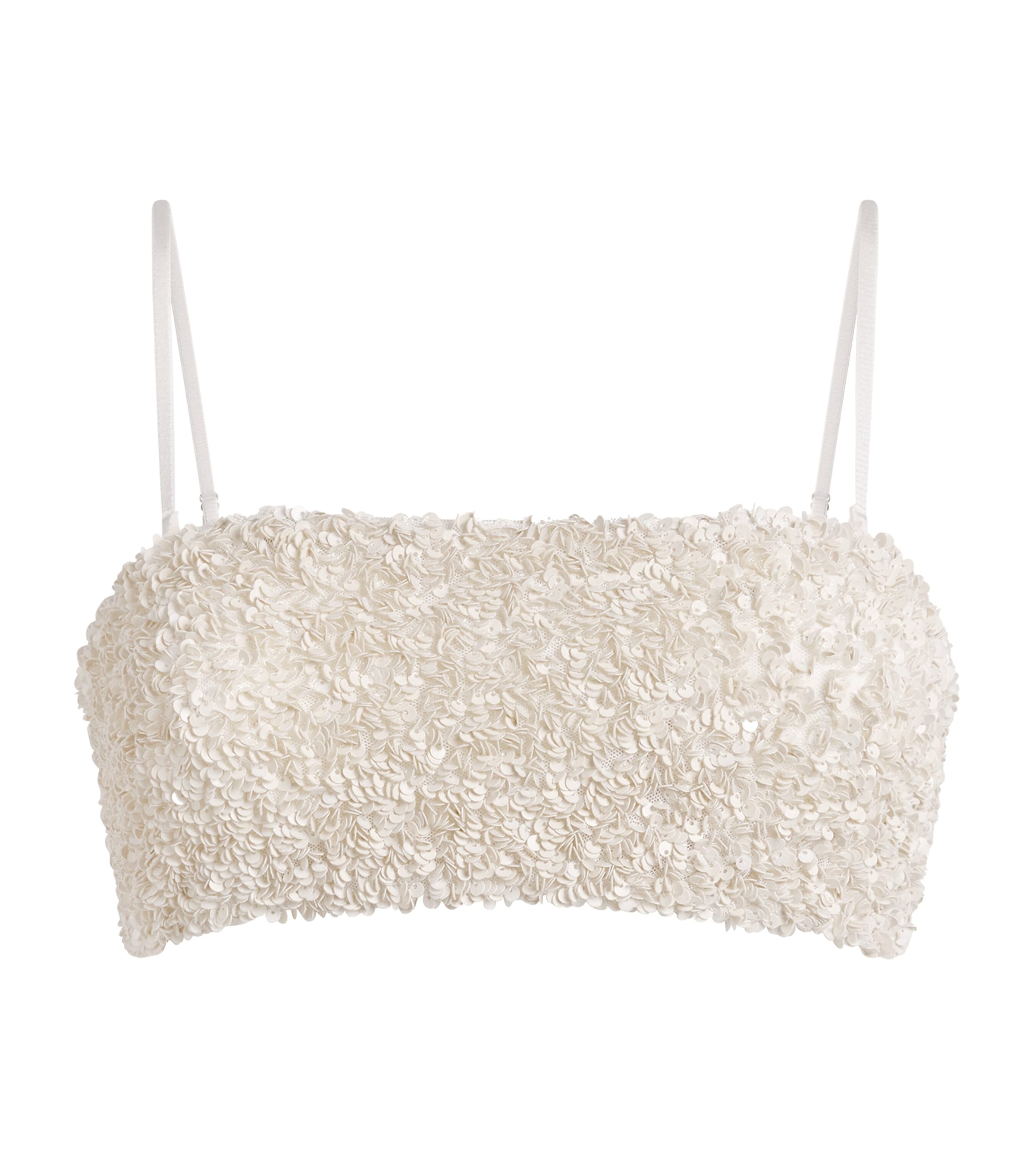 Sequinned Averio Crop Top MCRM CREAM Image 1