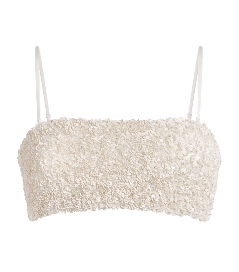 Sequinned Averio Crop Top MCRM CREAM Image 1