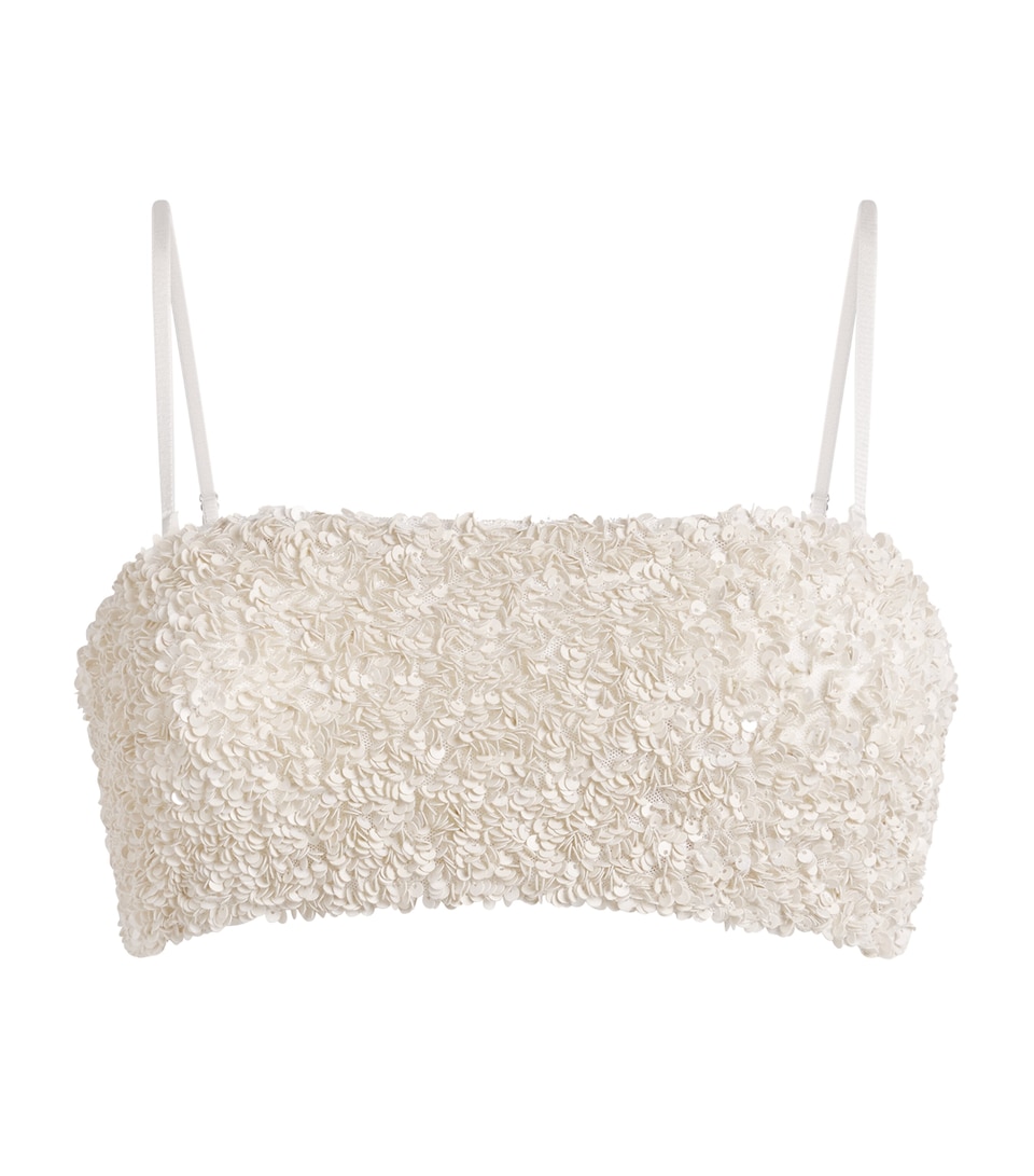 CAMILLA AND MARC Sequinned Averio Crop Top Mcrm Cream