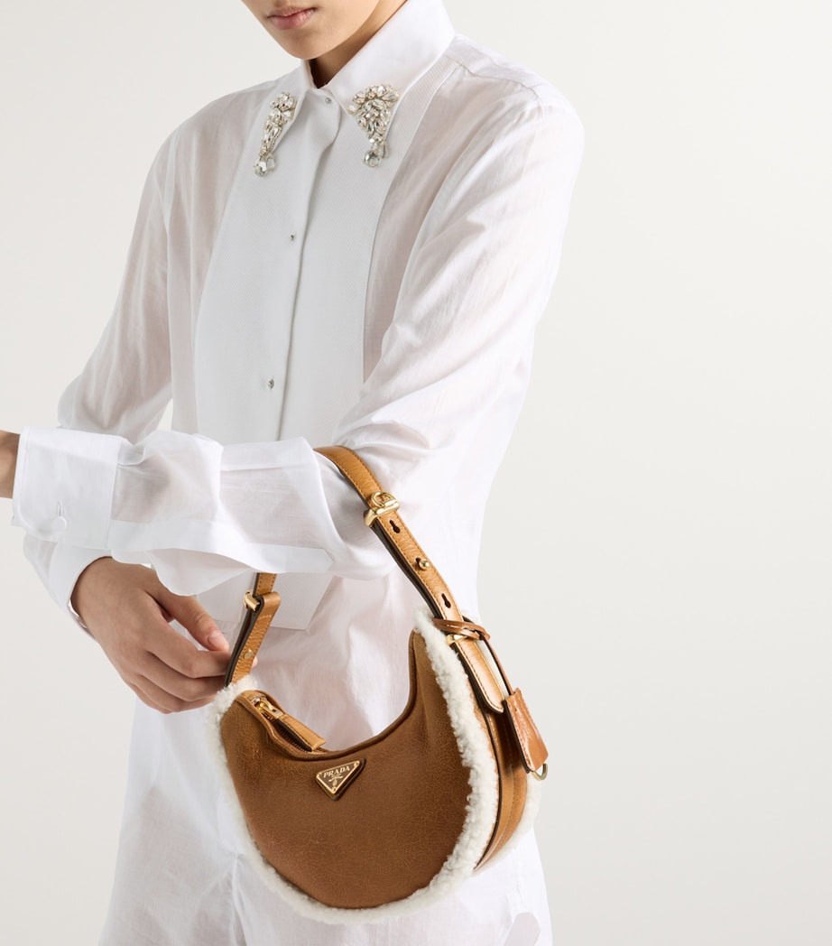 Small Shearling Arqué Shoulder Bag F036S Image 2