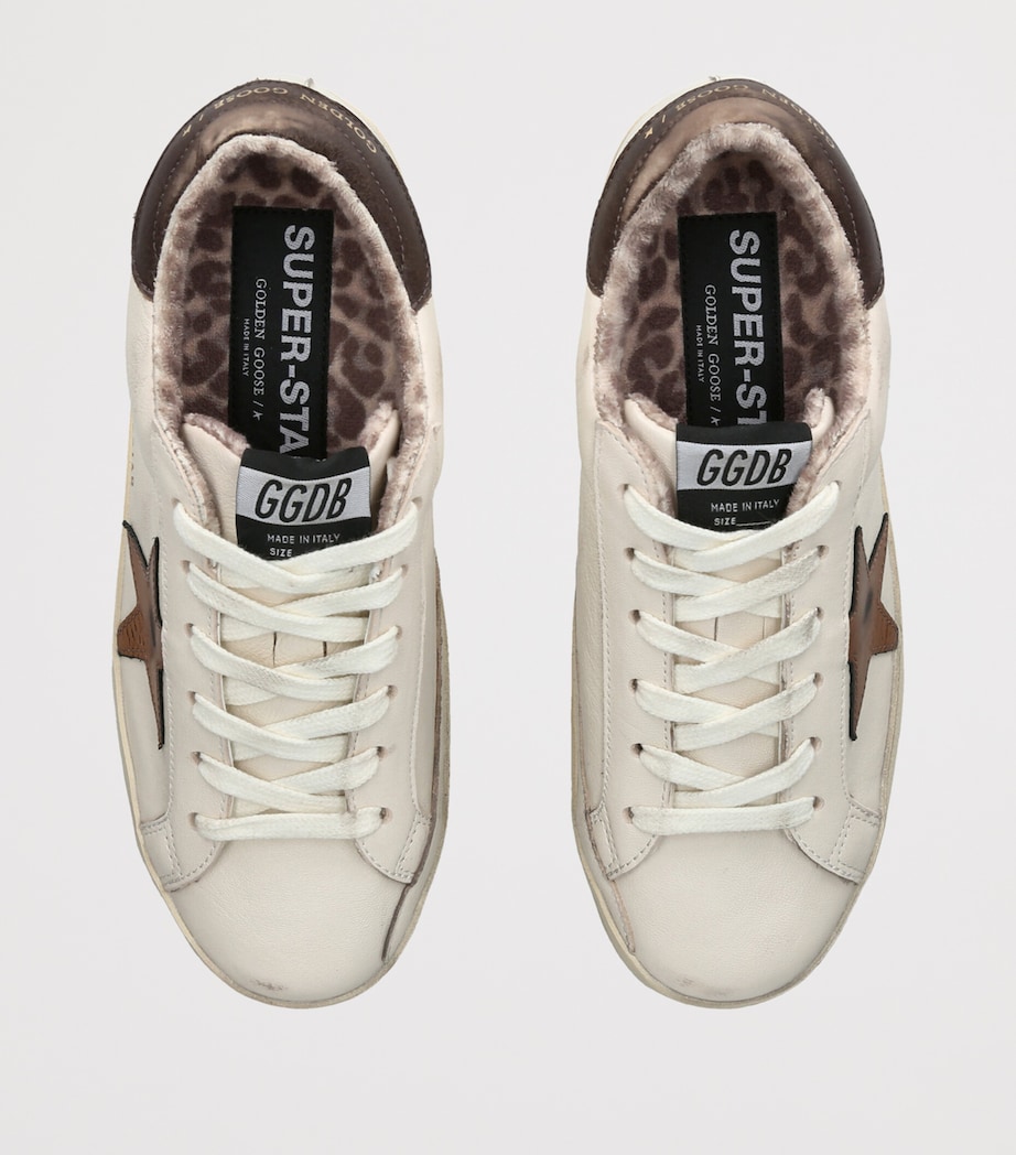 Golden Goose Womens Leather Super-Star Sneakers Cream Comb Image 3