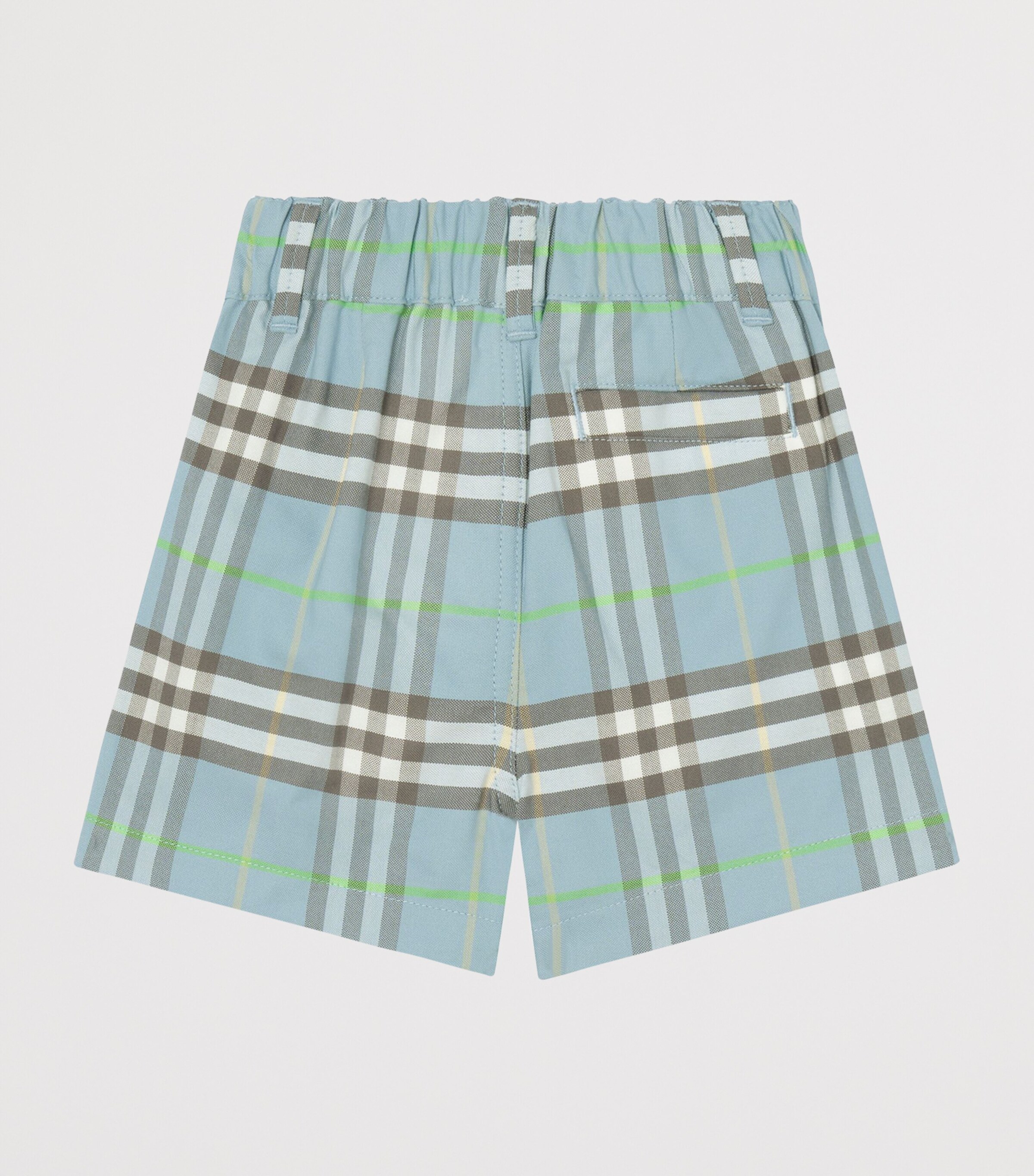 Burberry Kids Cotton Check Shorts (6-36 Months) Misty Blue Ip Check Image 2