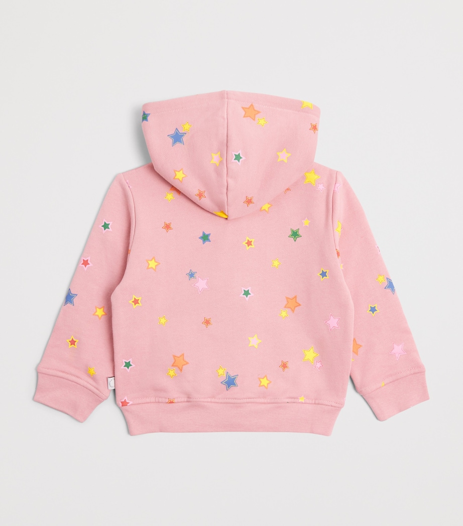 Stella McCartney Kids Cotton Star Zip-Up Hoodie (3-36 Months) Rosa/multi Image 2