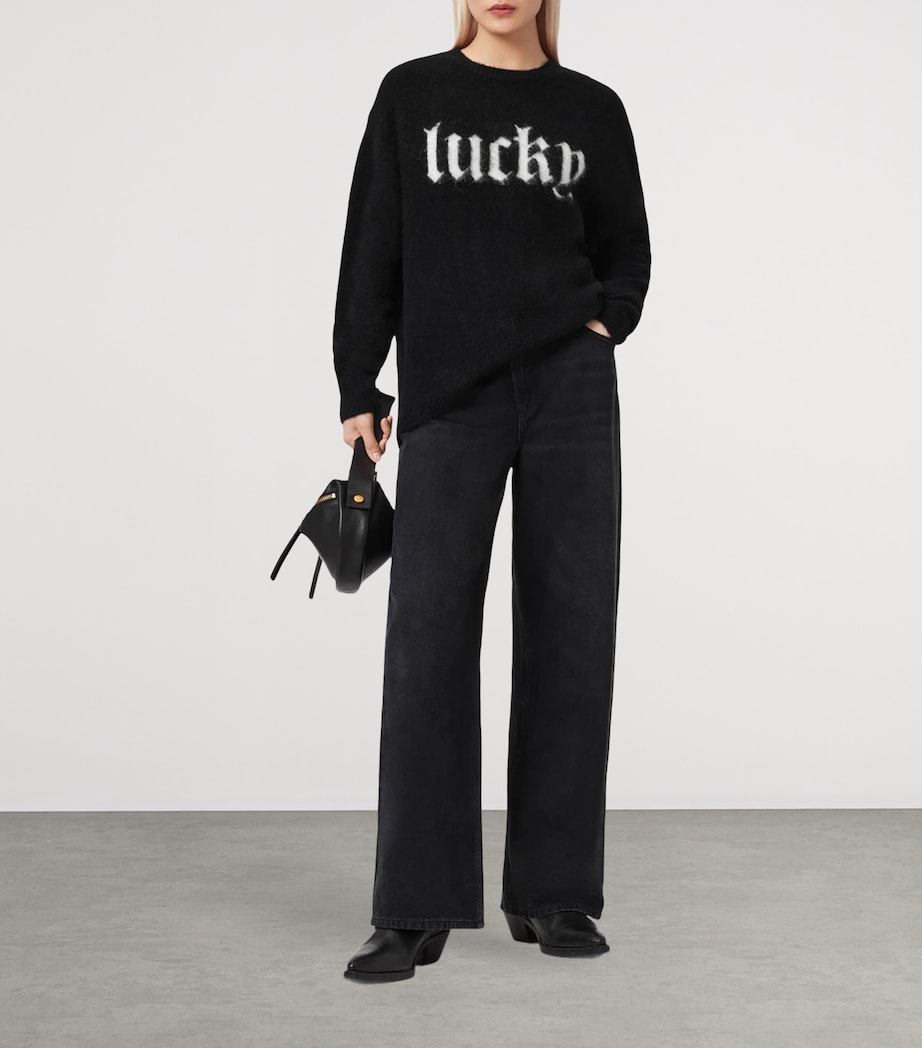 AllSaints Womens Brushed Lucky Sweater Black Image 5